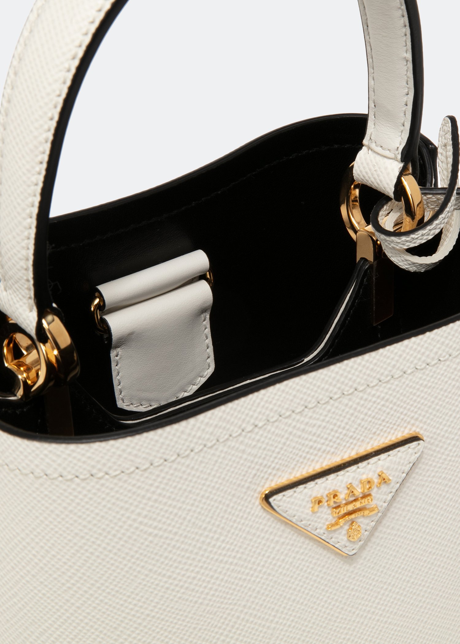 Prada small double online bucket bag