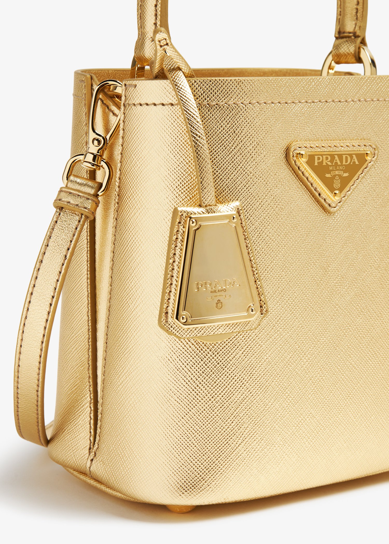 

Panier mini leather bag, Gold