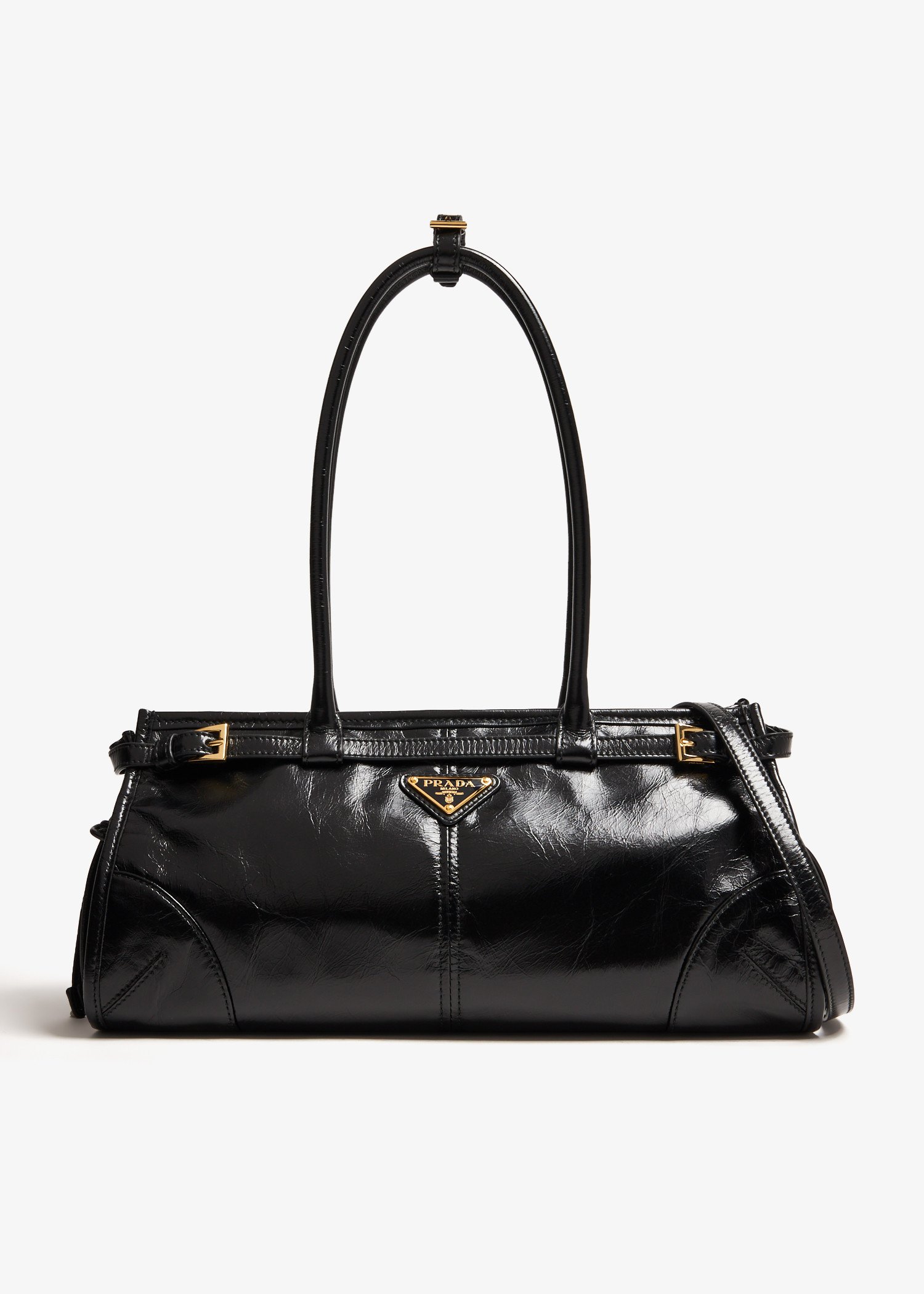 

Medium leather handbag, Black