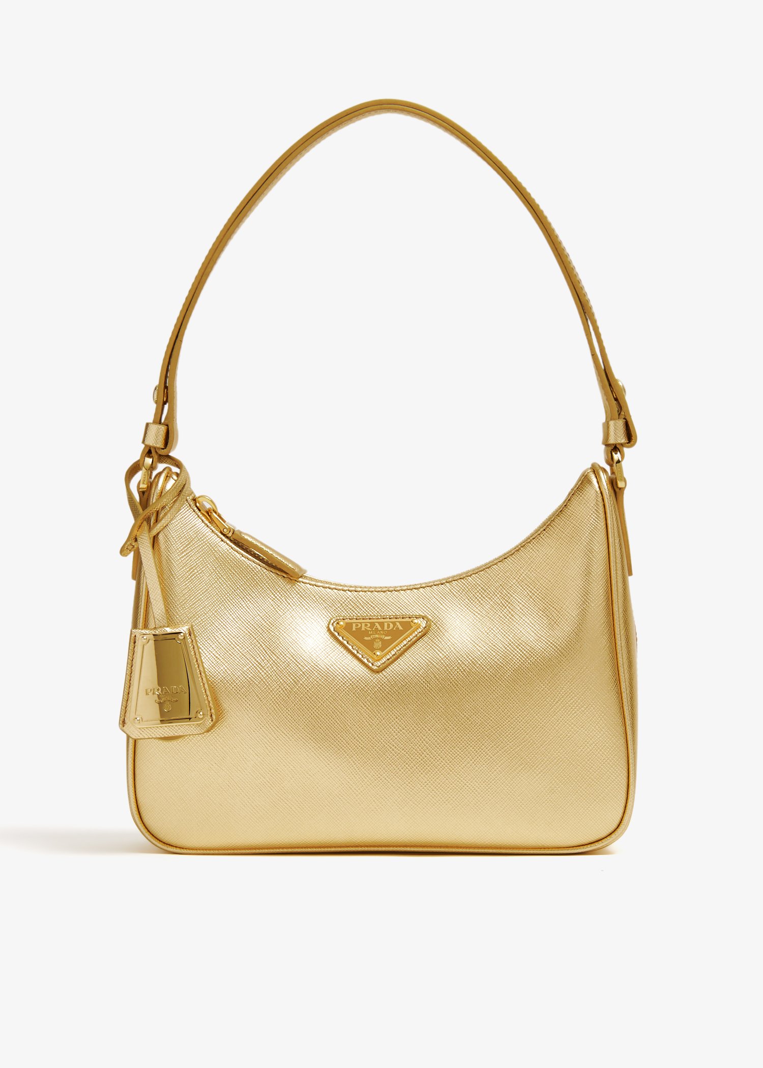 

Re-Edition Saffiano leather mini bag, Gold