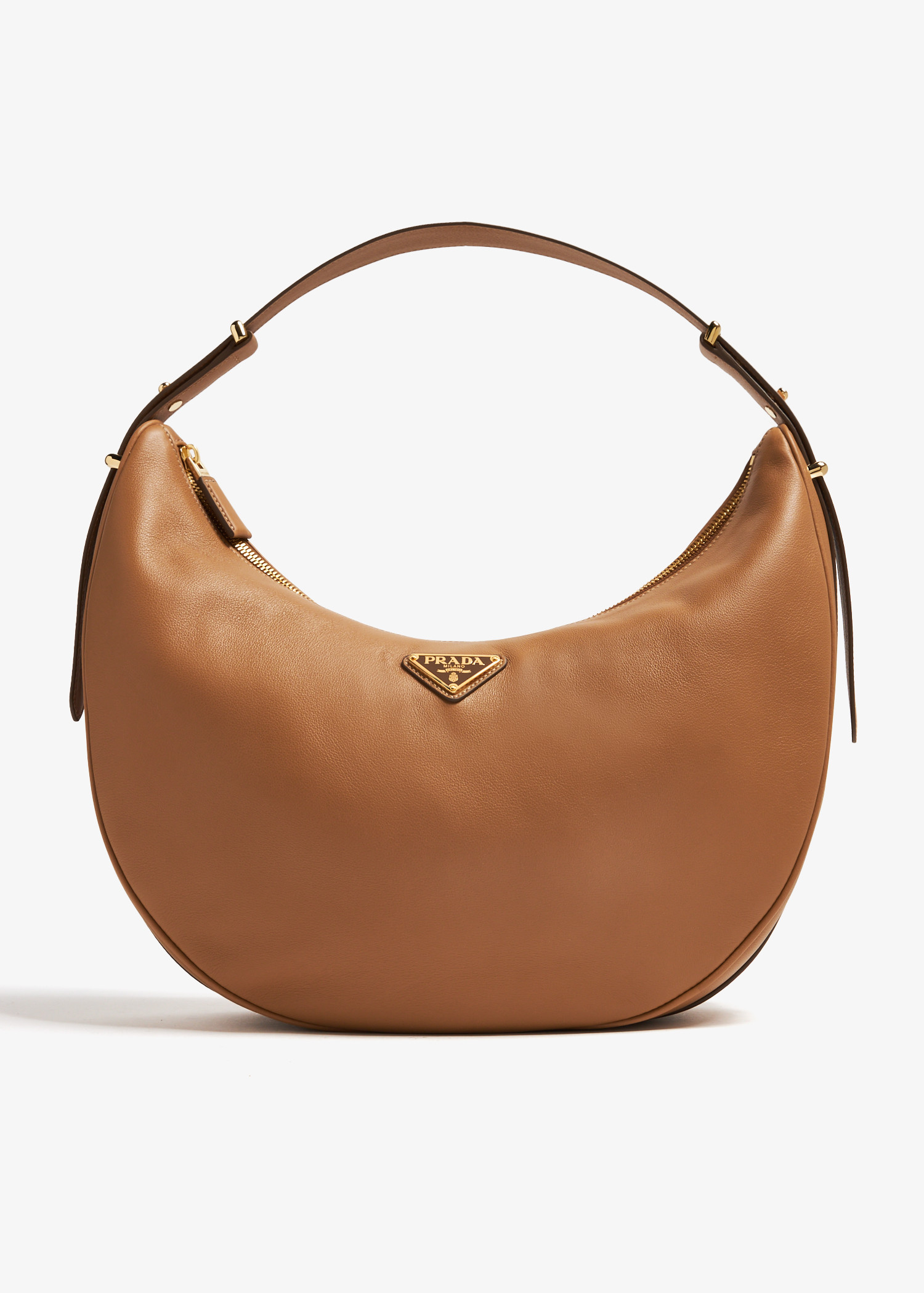 

Large leather shoulder bag, Brown