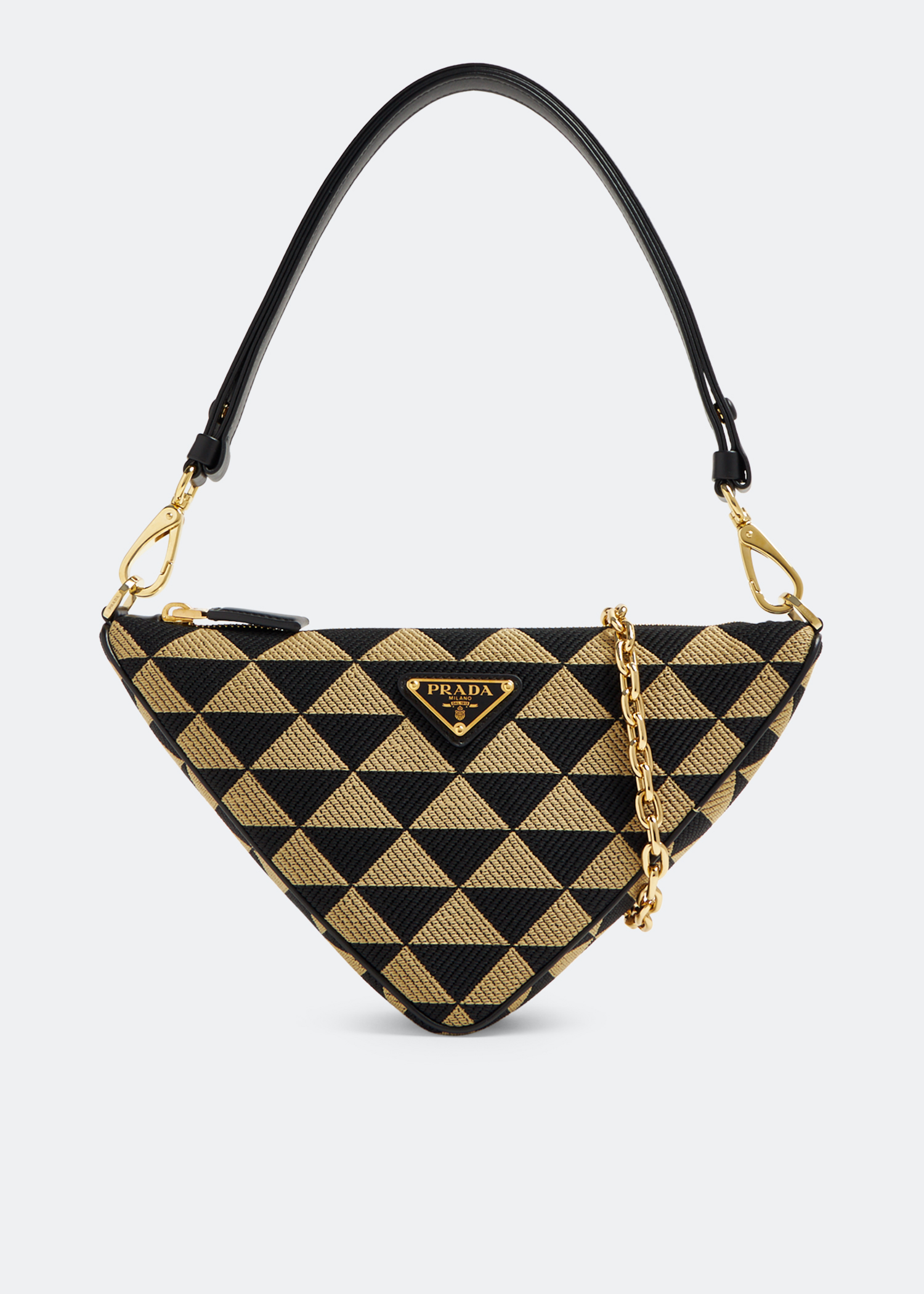 Prada Triangle Crochet Shoulder Bag in Metallic