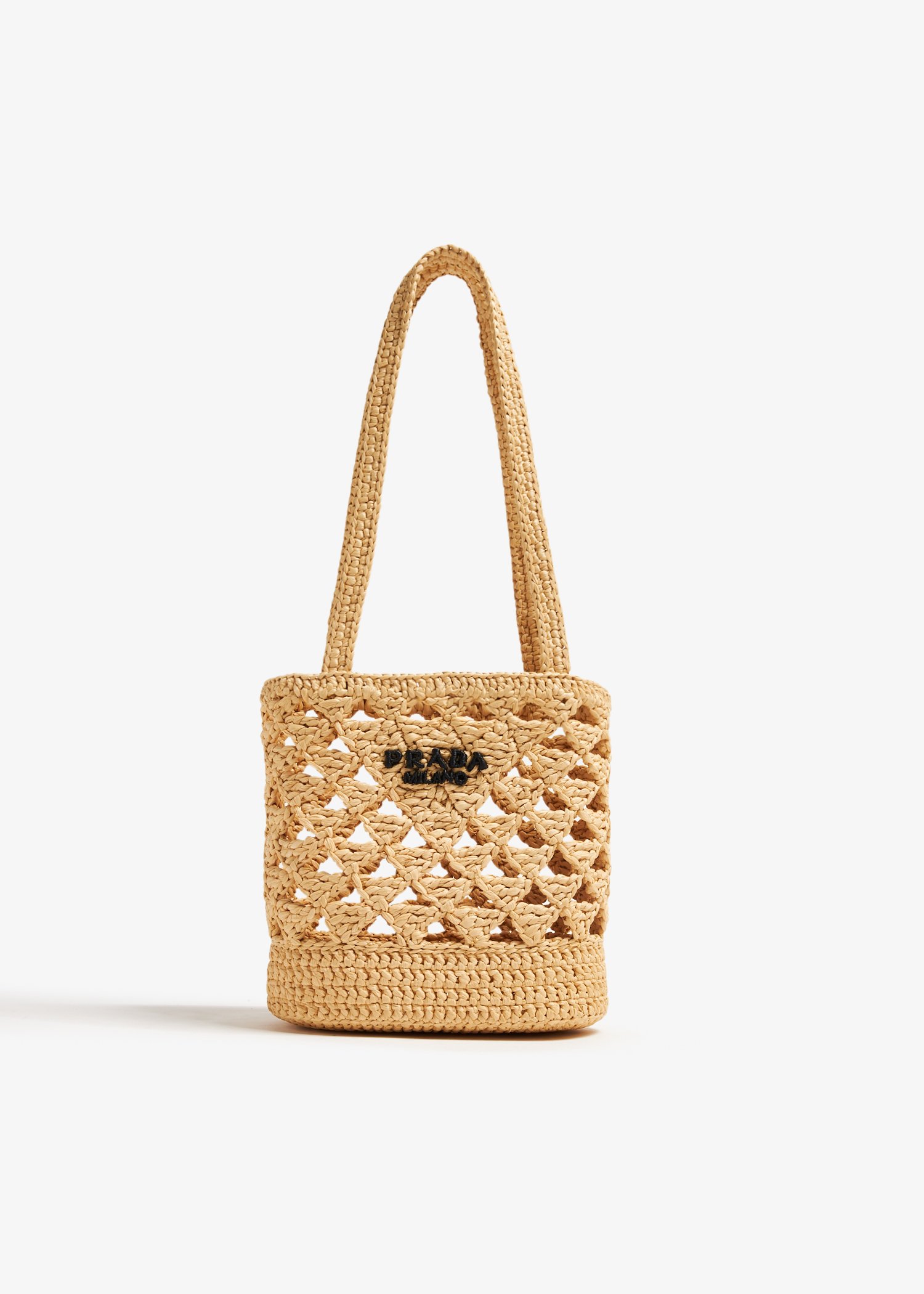 

Woven fabric crochet tote bag, Beige