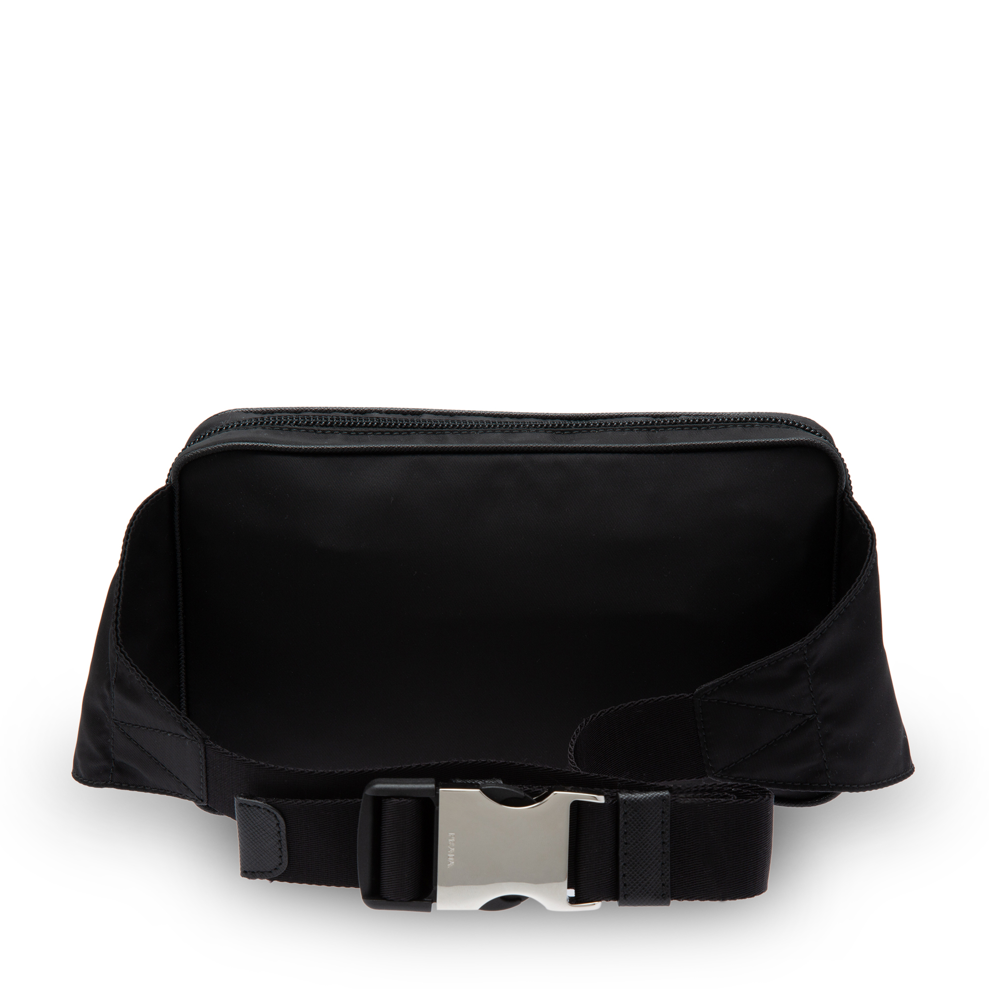 

Nylon and leather belt bag, Black