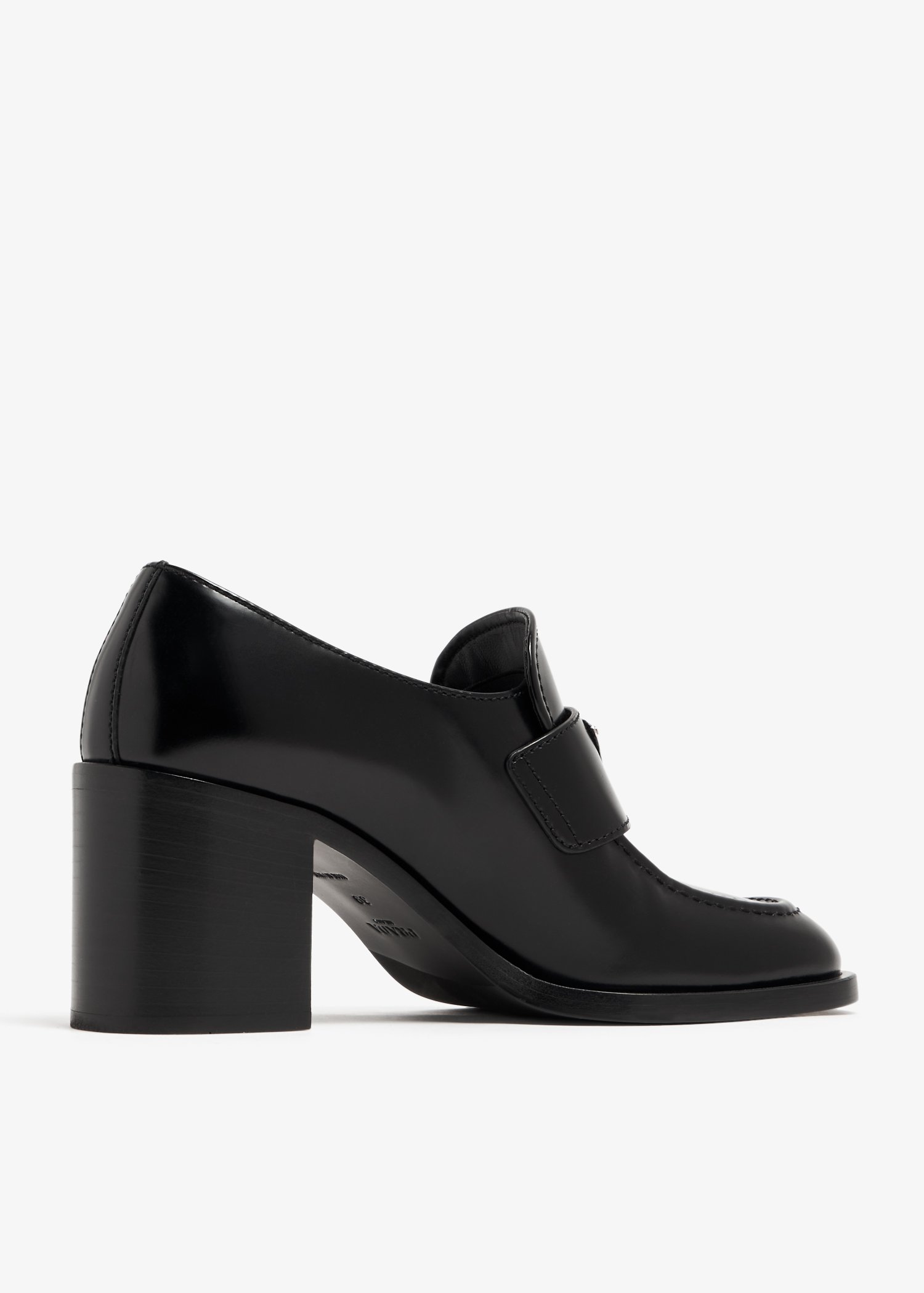 Leather block deals heel loafers