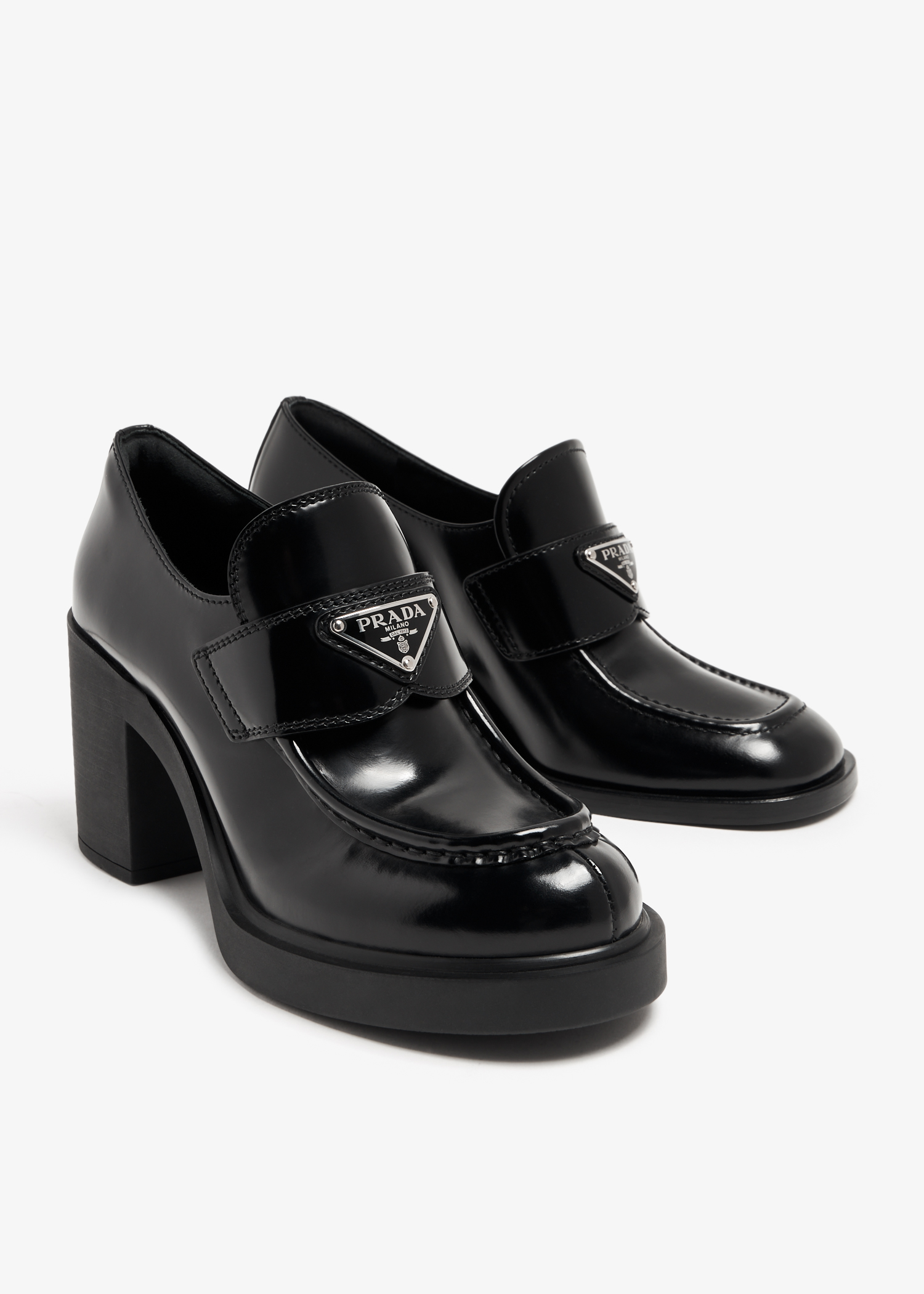 Black 2024 prada loafers