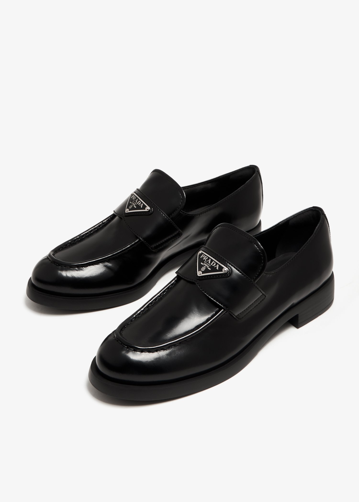 Prada hot sale leather loafers