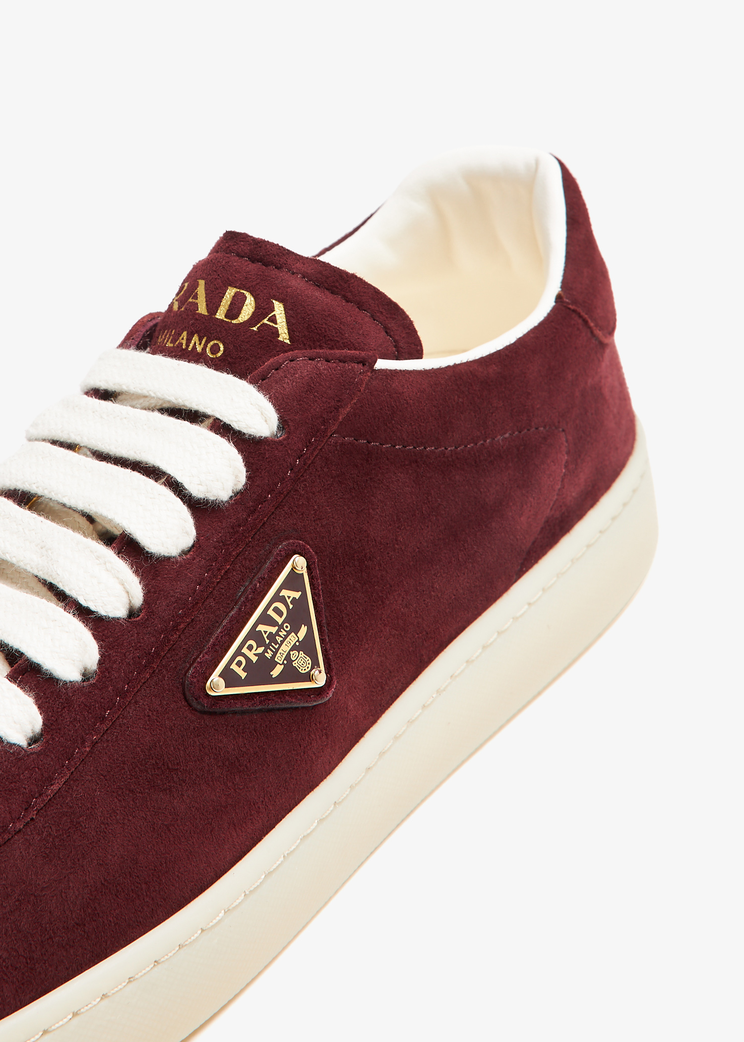 Prada Suede sneakers for Women Burgundy in KSA Level Shoes