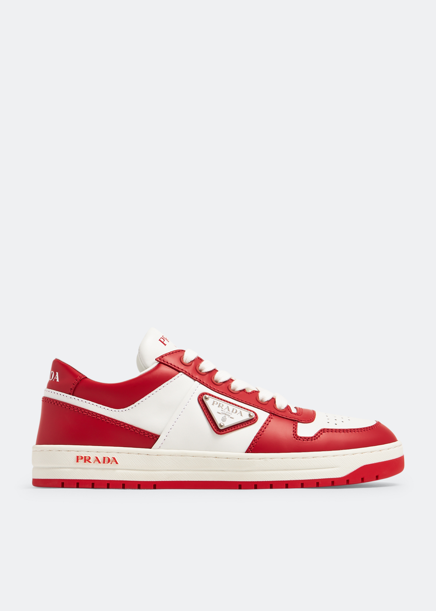Prada Downtown leather sneakers for Women - Red in Kuwait | Level 