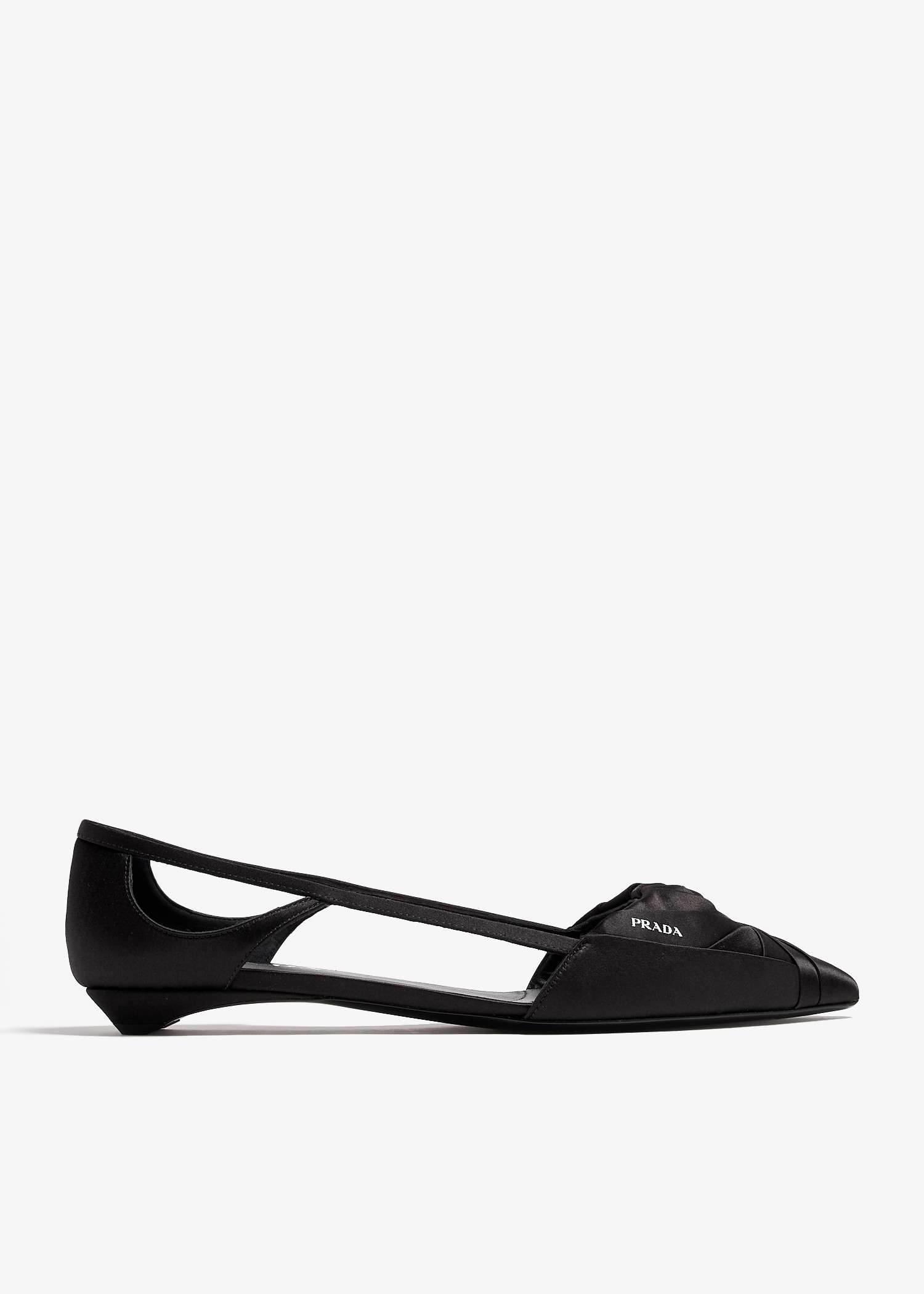 Prada Satin cut out ballerinas for Women Black in UAE Level Shoes