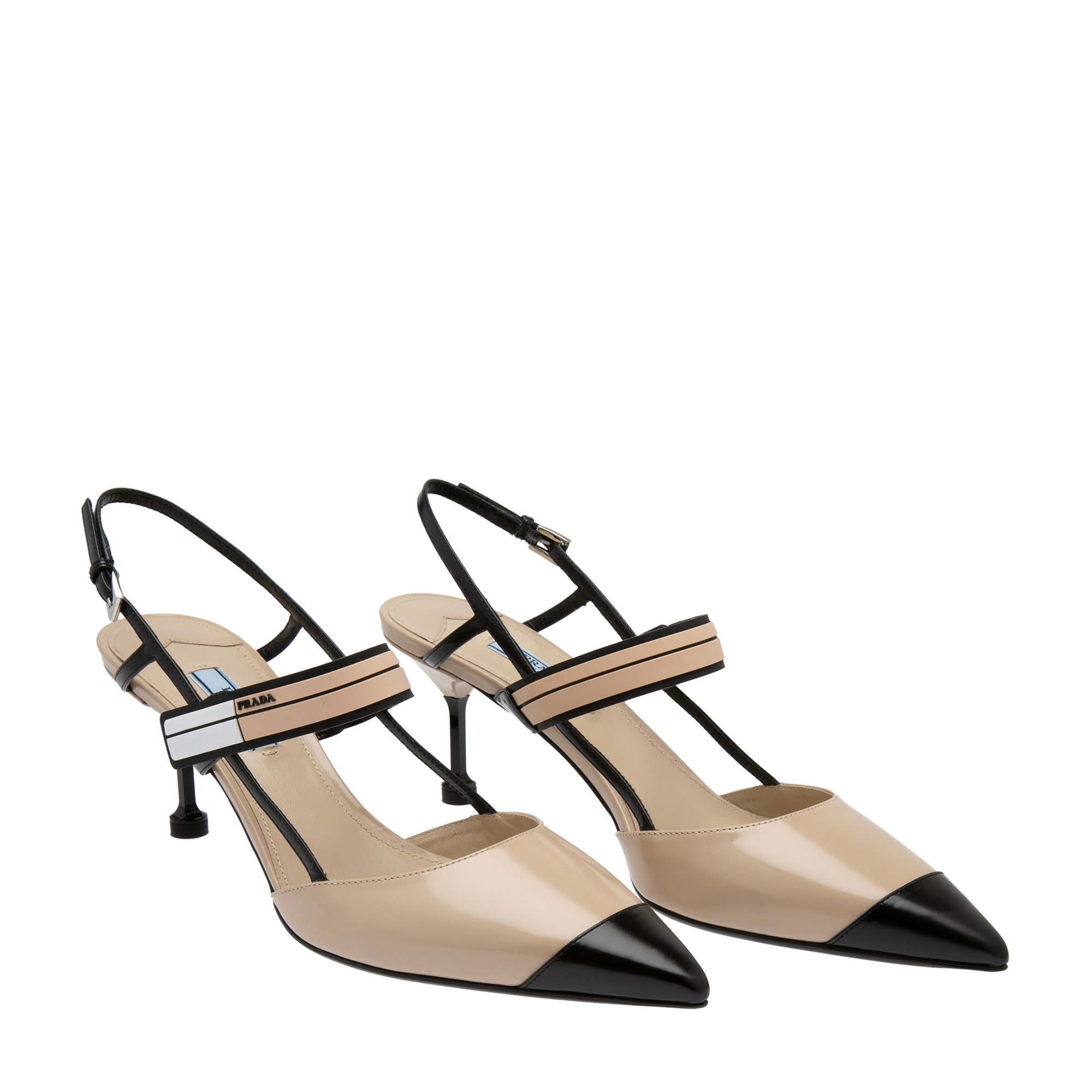 

Slingback leather pumps, Beige