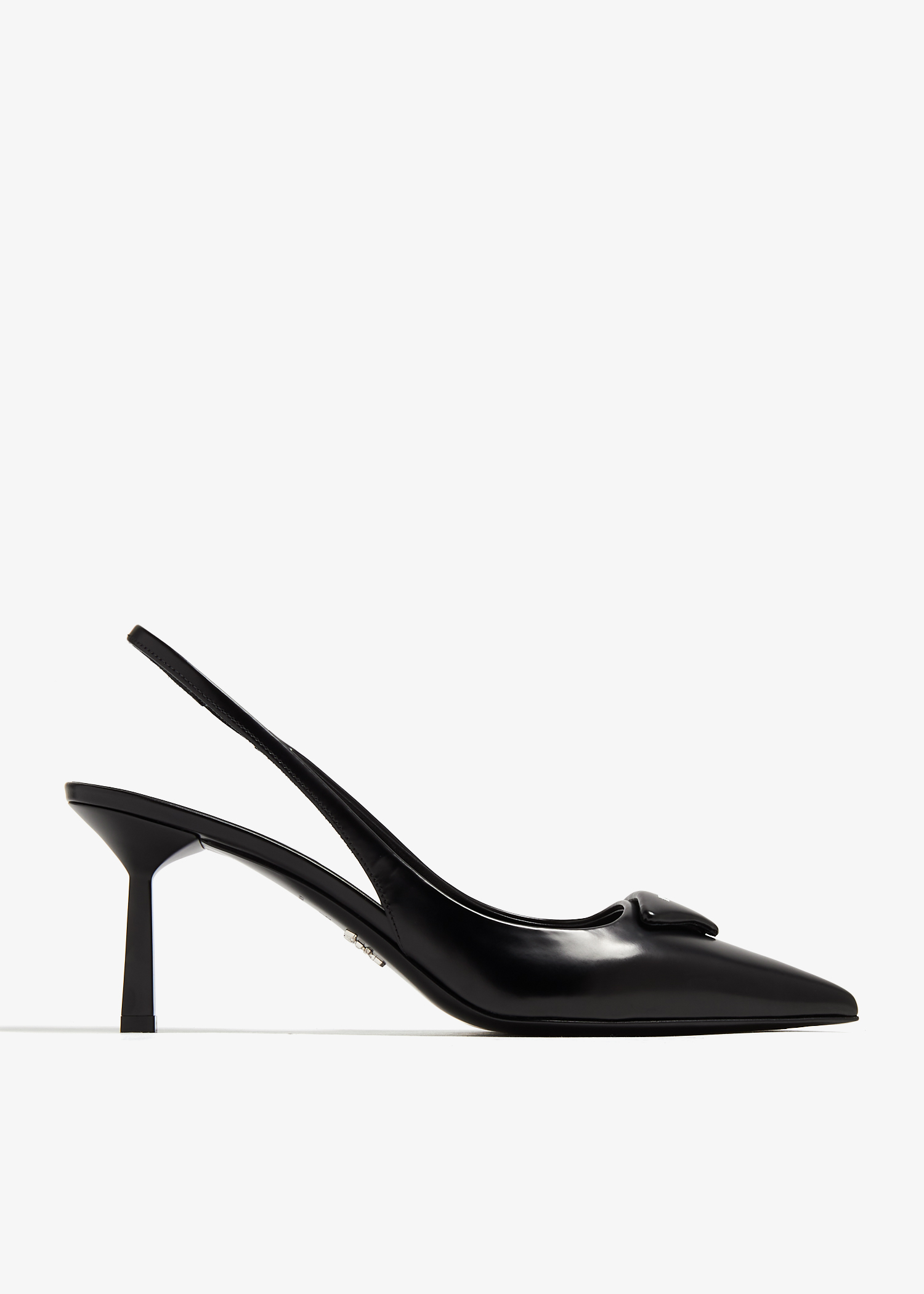 

Brushed leather slingback pumps, Black