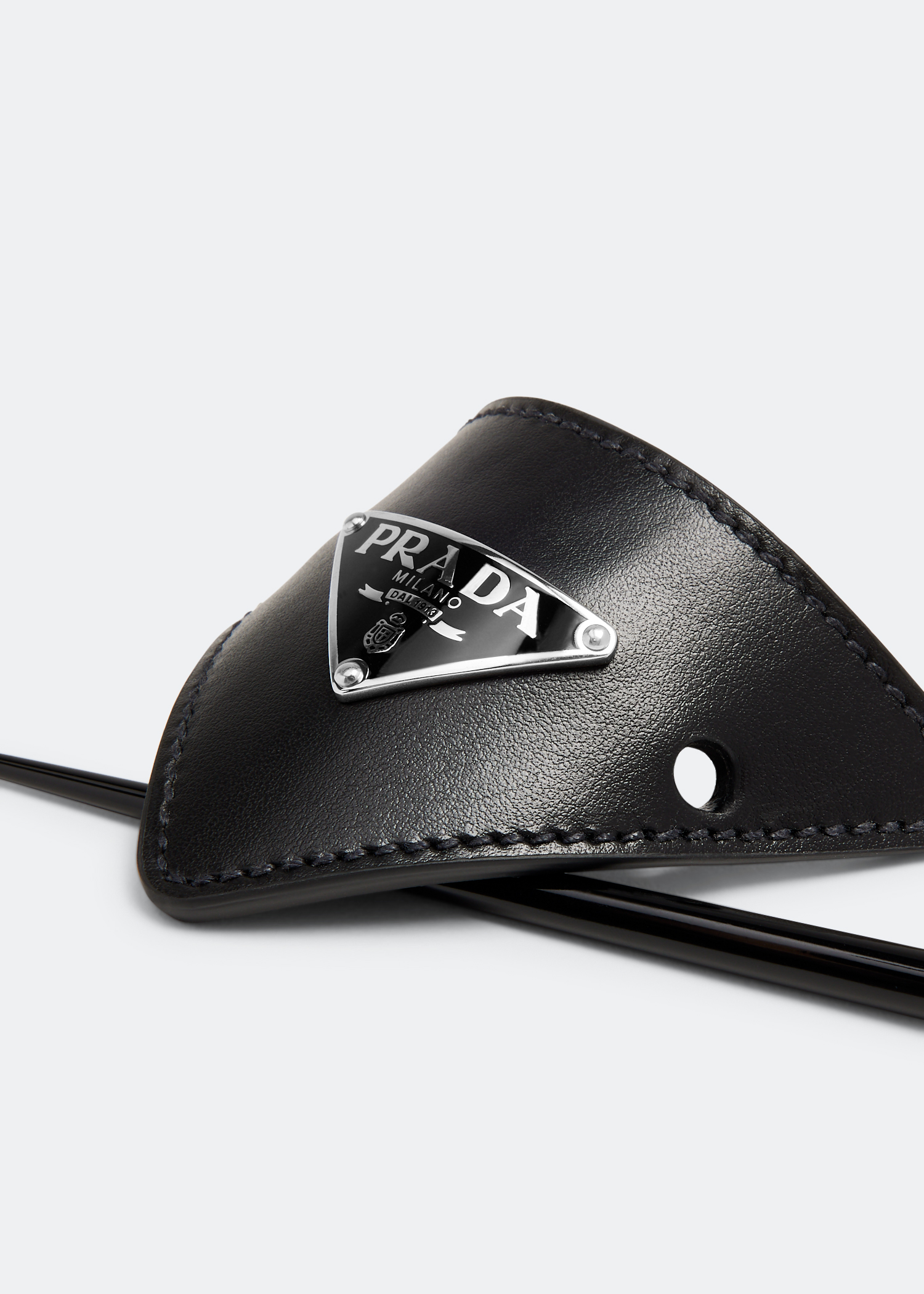 Prada Leather hair clip for Women - Black in UAE | Level Shoes