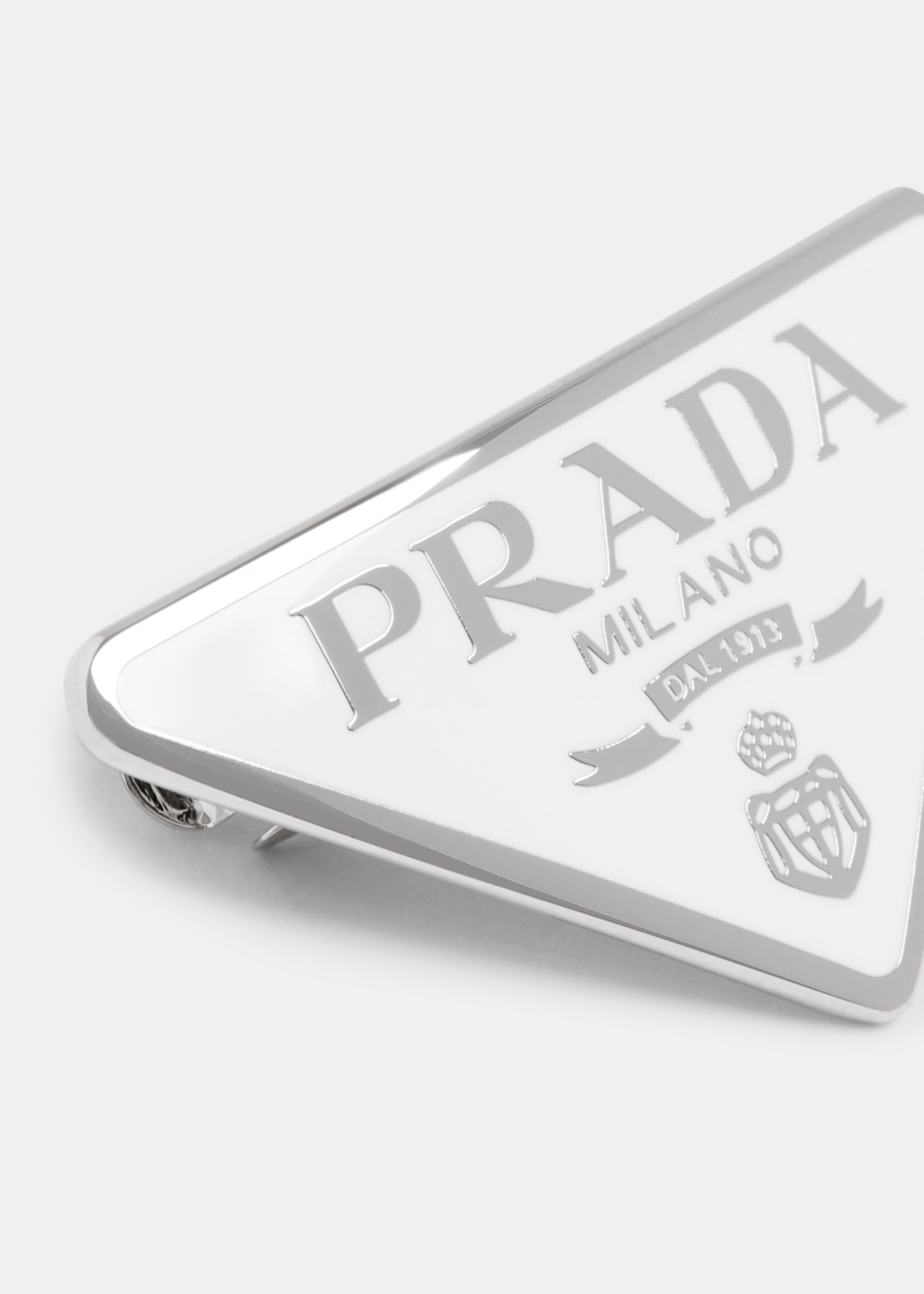 Prada Triangle Logo Crystal Hair Pins