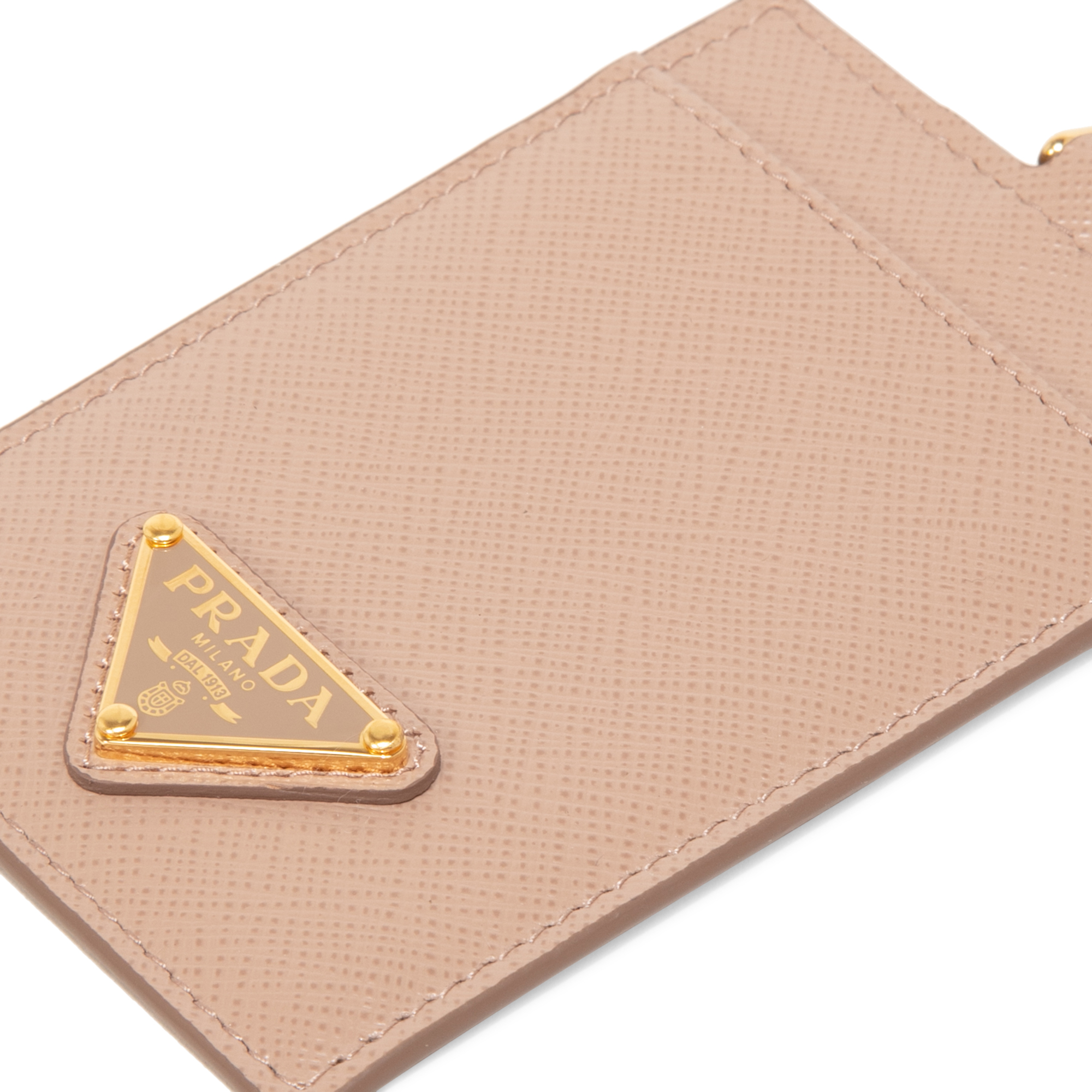 

Leather badge holder, Beige