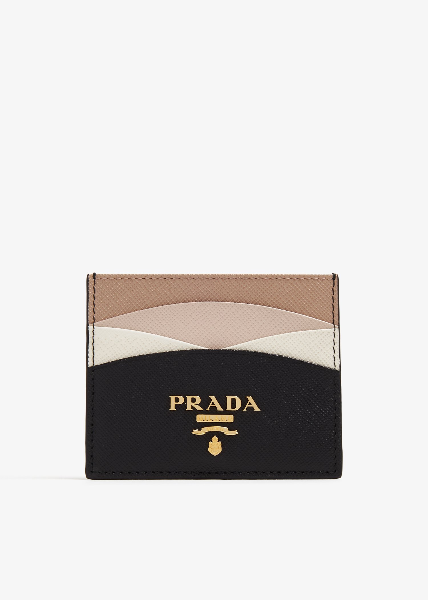 Prada Saffiano leather card holder for Women Black in Kuwait Level Shoes