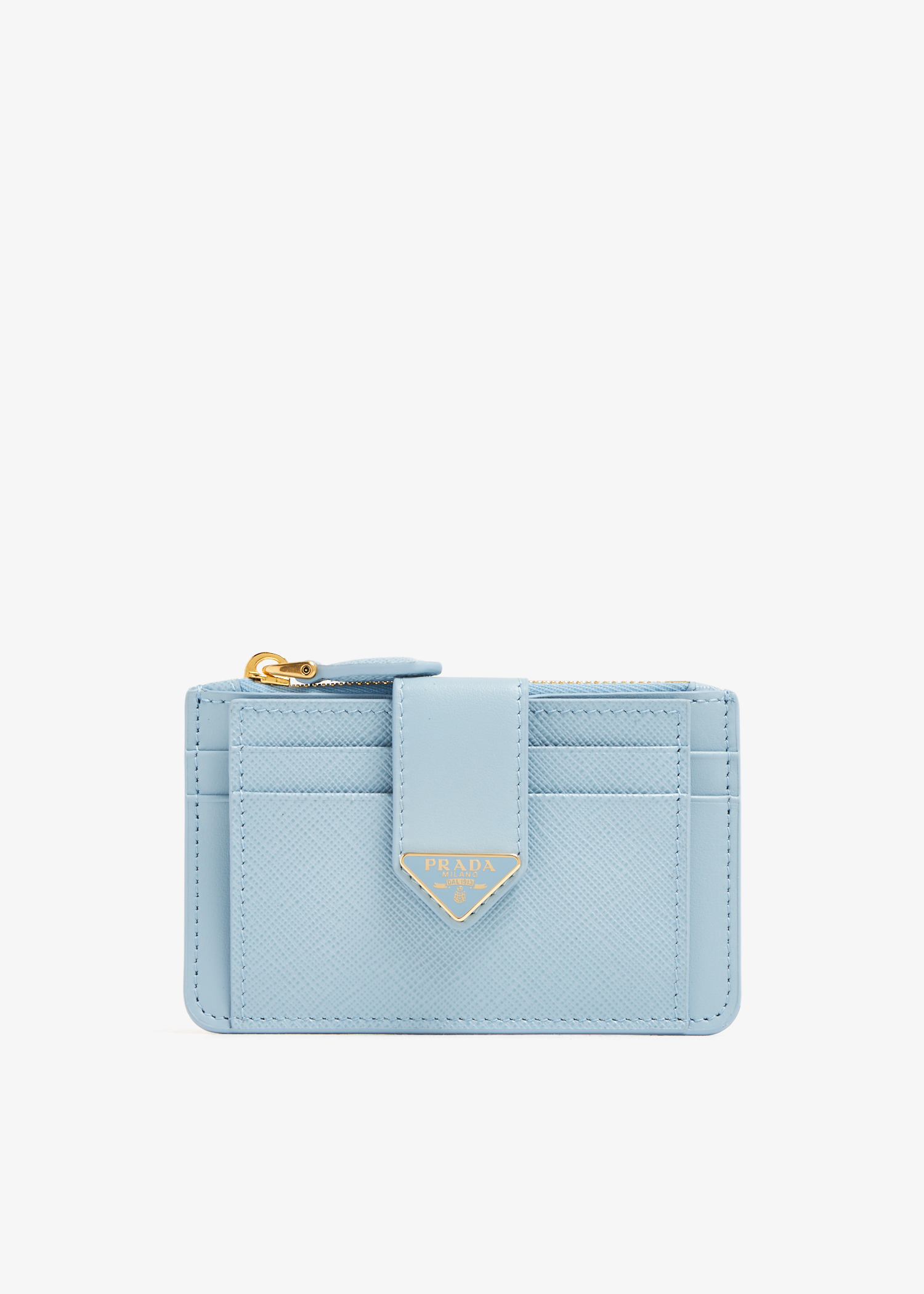 

Saffiano and leather card holder, Blue