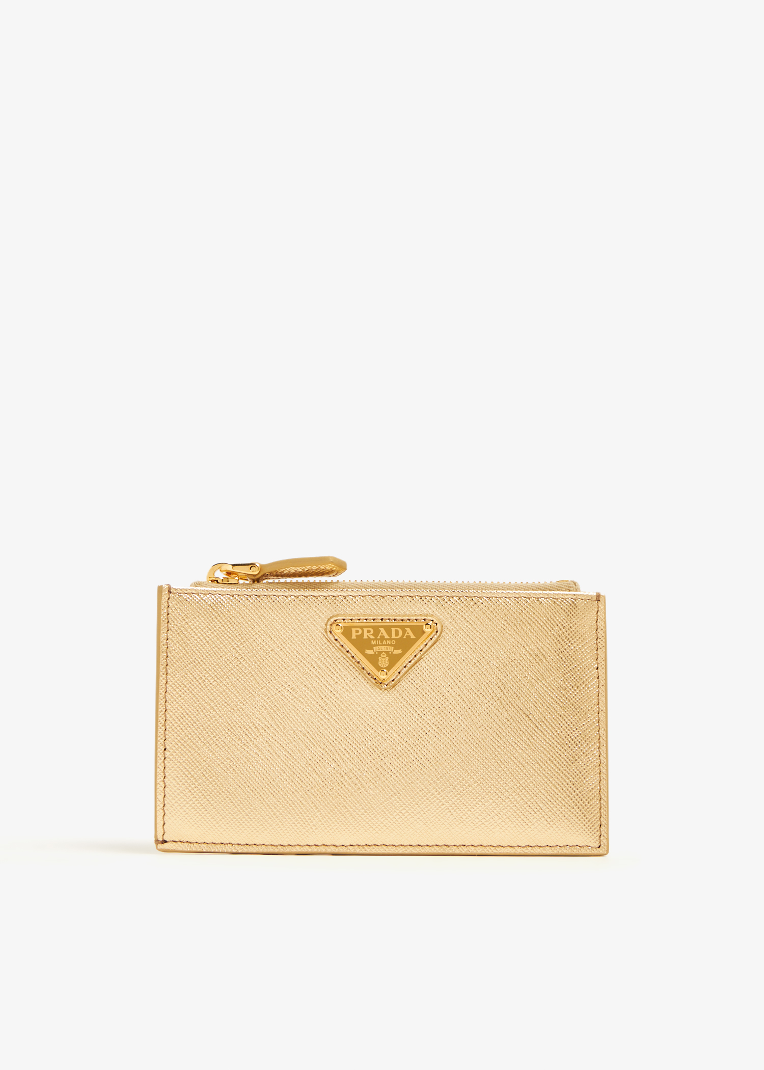 

Saffiano leather cardholder, Gold