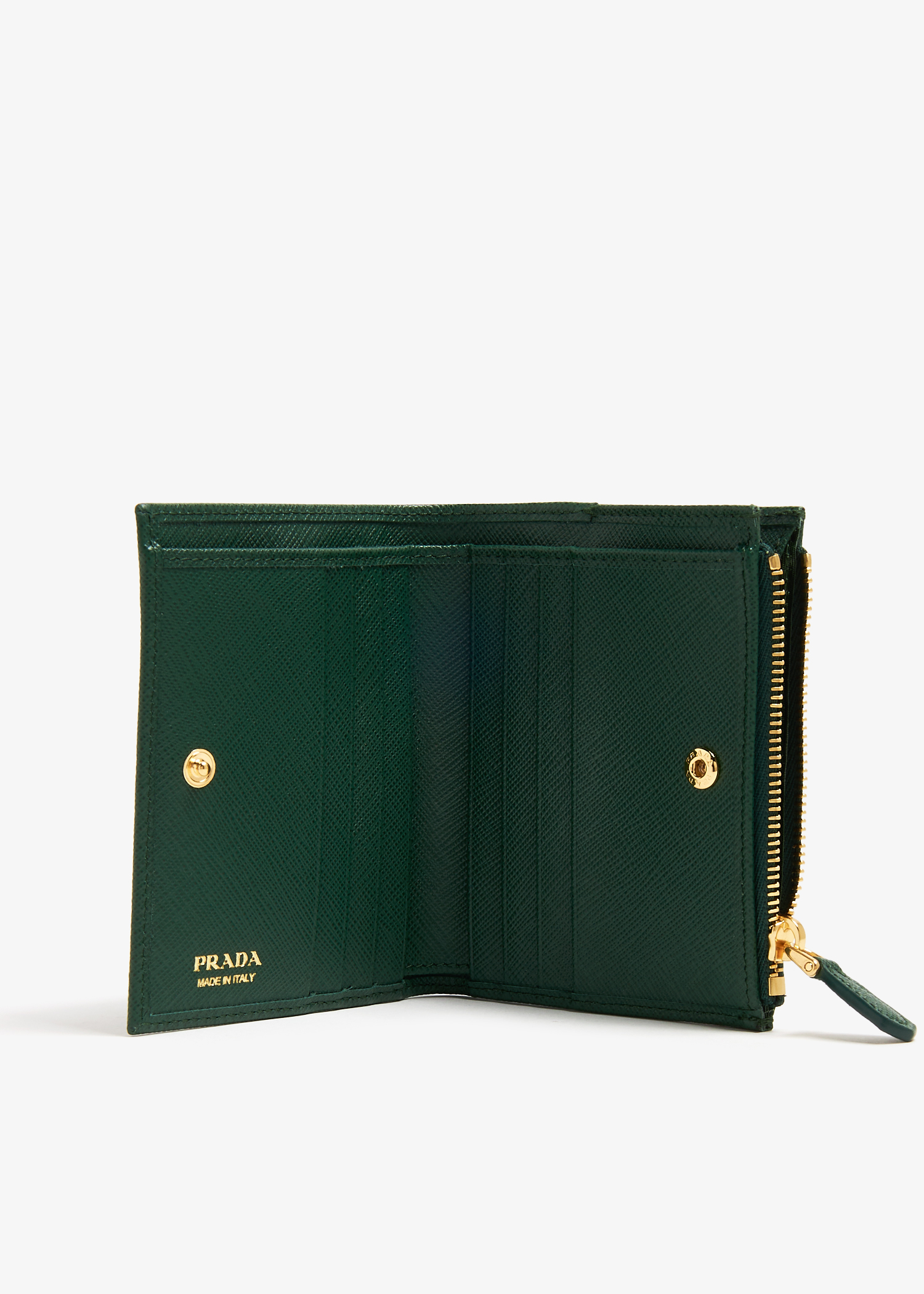 Prada wallet green best sale