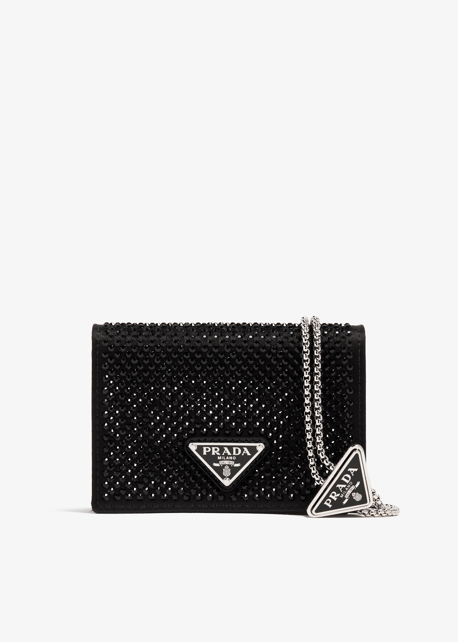 

Crystal chain card holder, Black