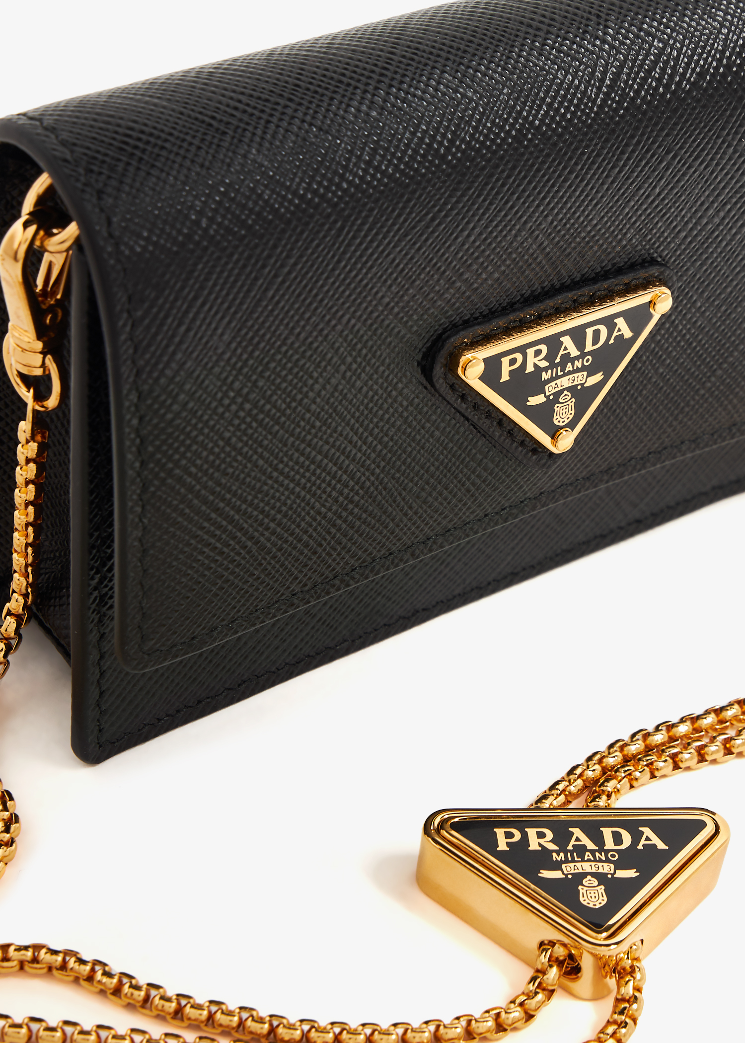 Prada Saffiano leather card holder for Women Black in UAE