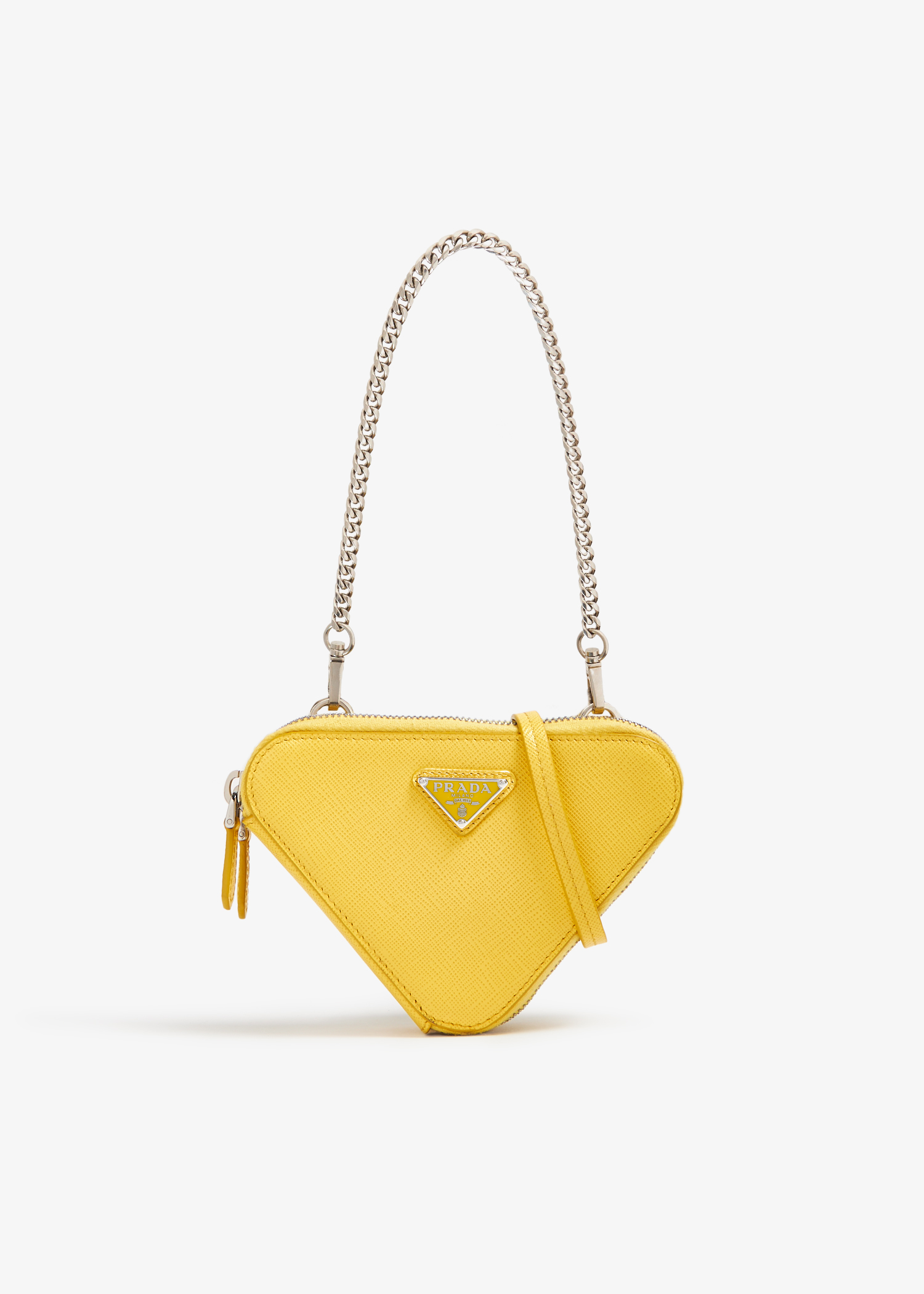 

Saffiano leather mini pouch, Yellow