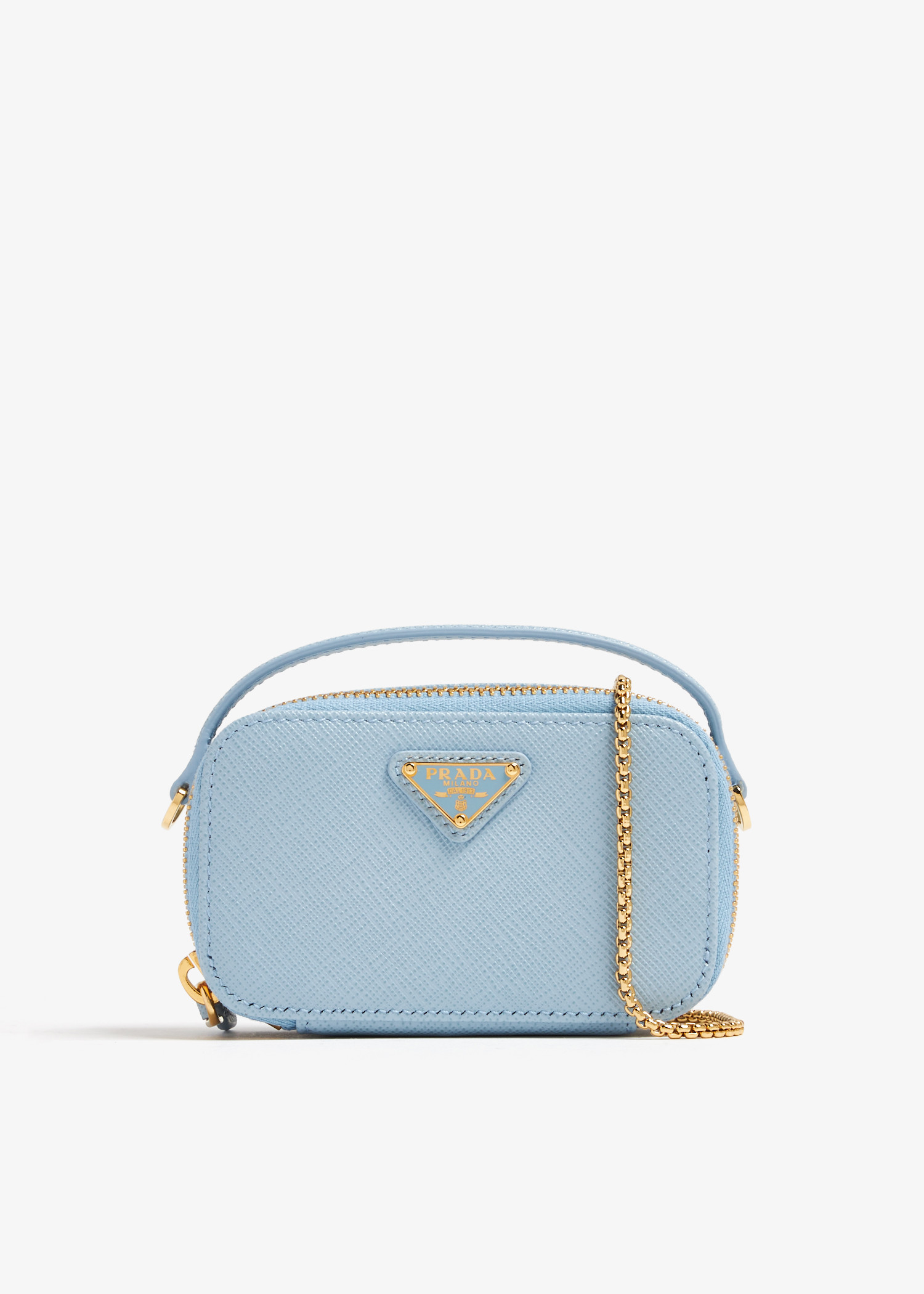 

Saffiano leather mini-pouch, Blue