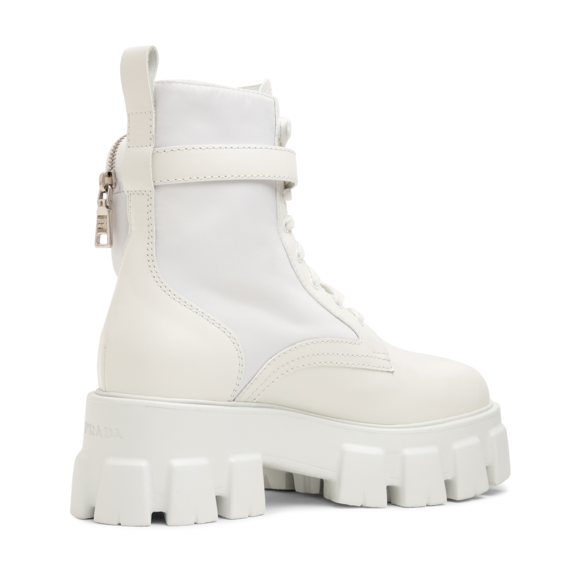 

Monolith leather combat boots, White