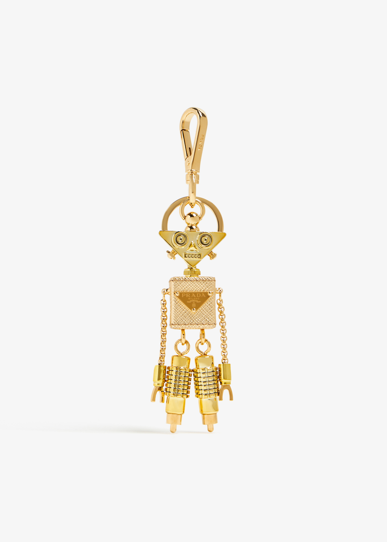 

Saffiano leather robot keychain, Gold