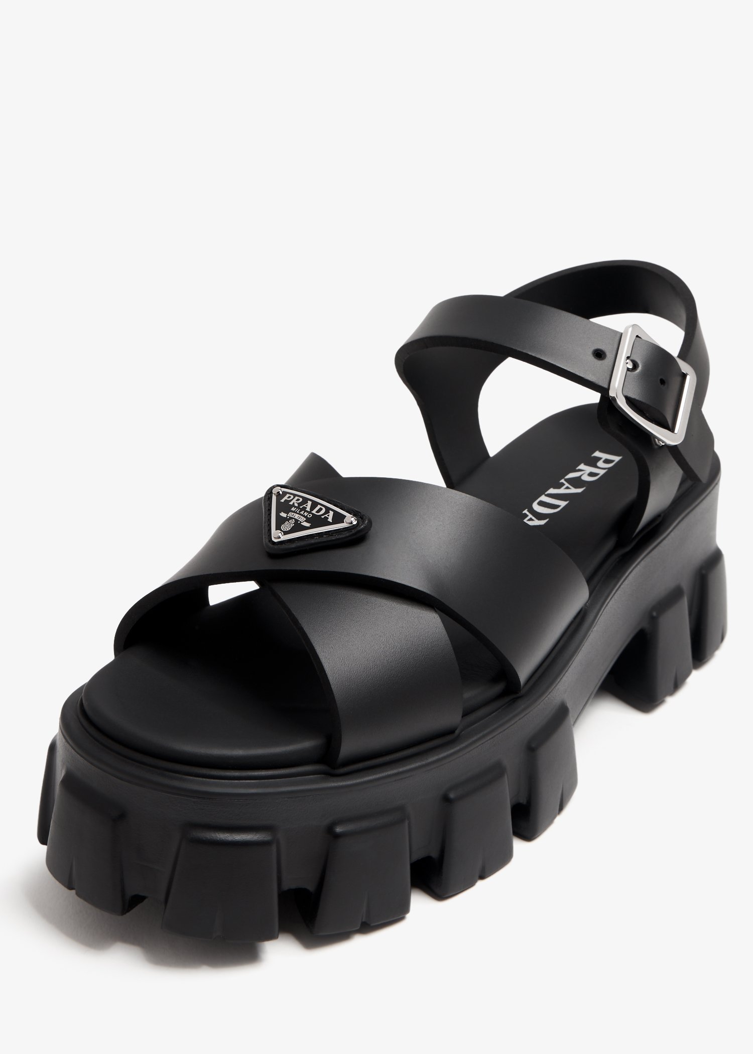 Prada Rubber sandals for Women Black in UAE Level Shoes