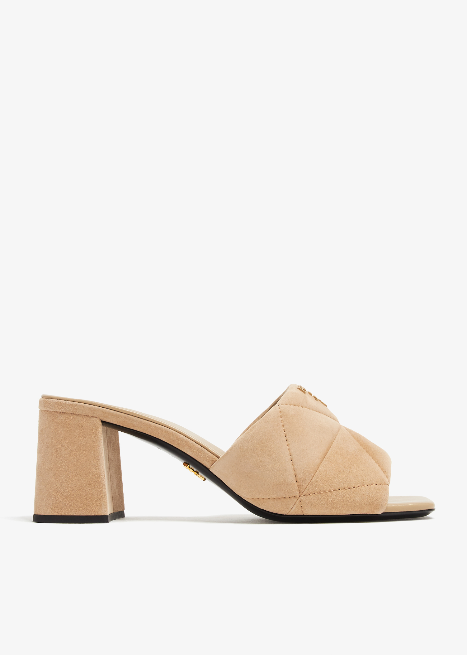 

Stitched suede sandals, Beige