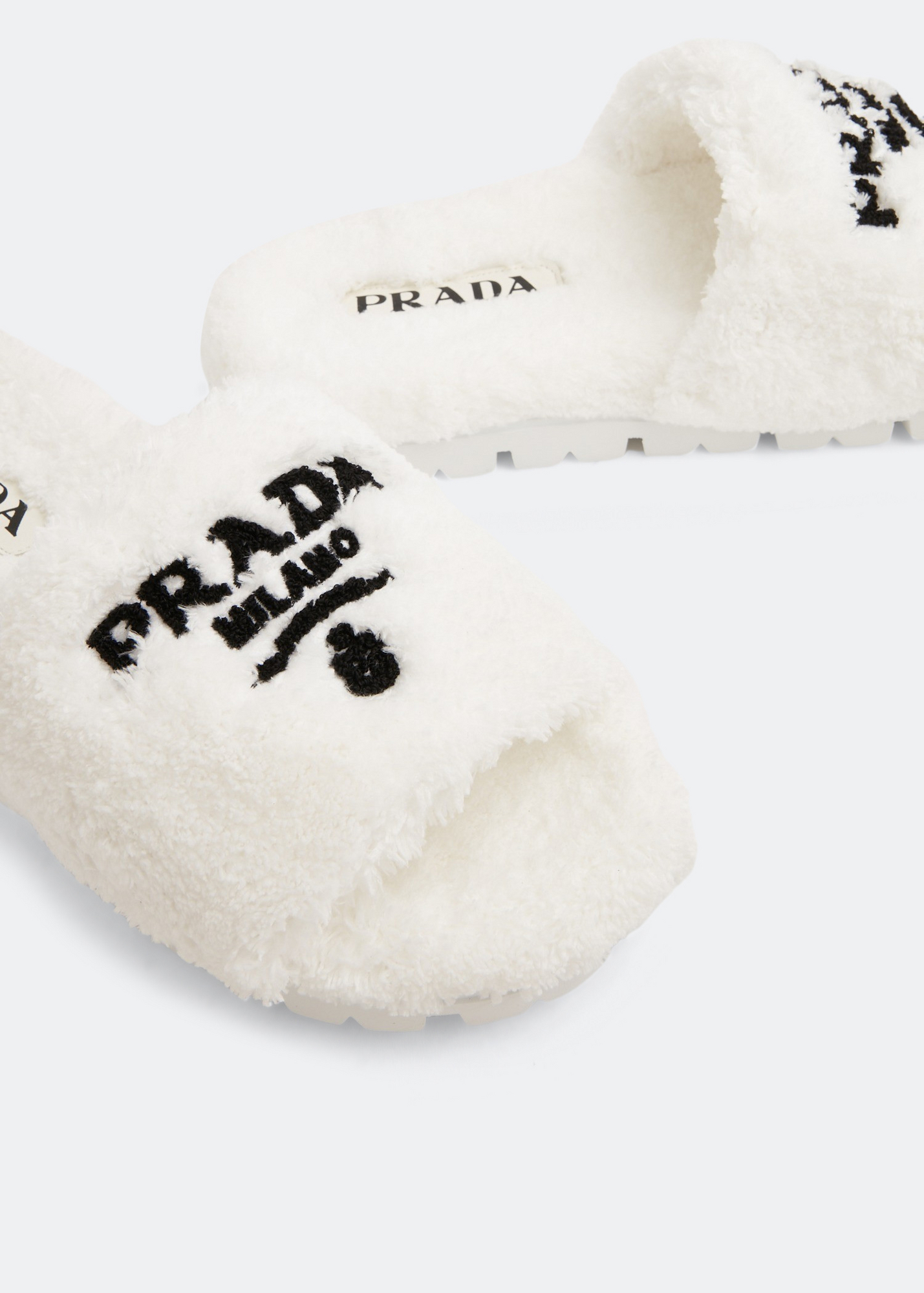 

Terry cloth slides, White