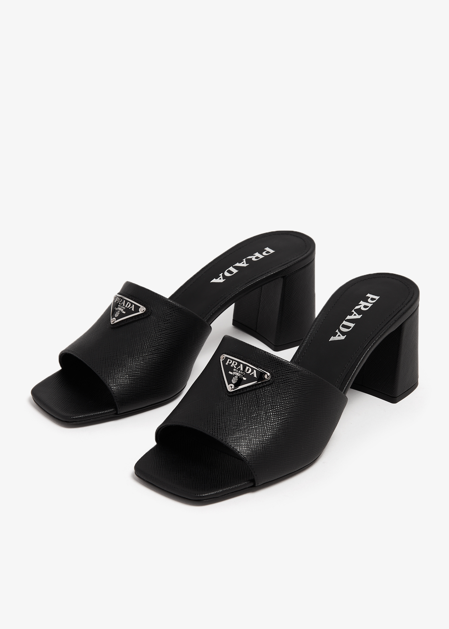 Prada Saffiano leather sandals for Women Black in UAE Level Shoes