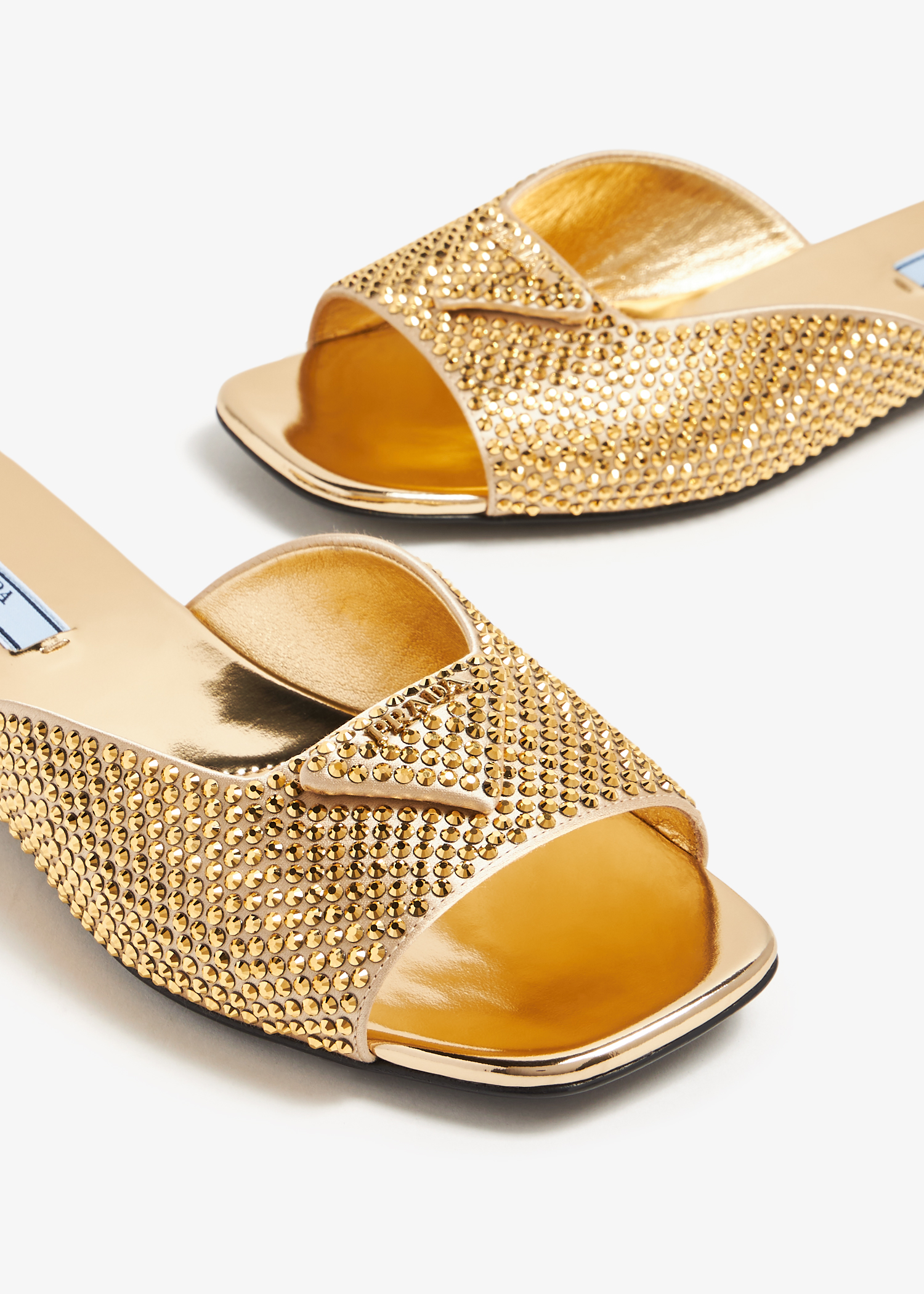 

Satin crystal slides, Gold