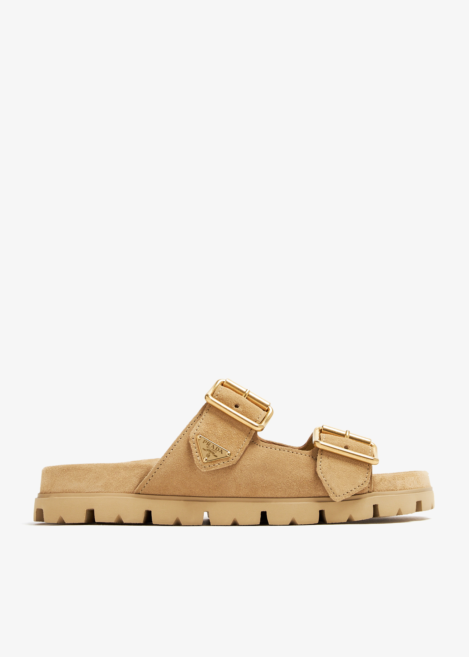 

Suede strap sandals, Brown