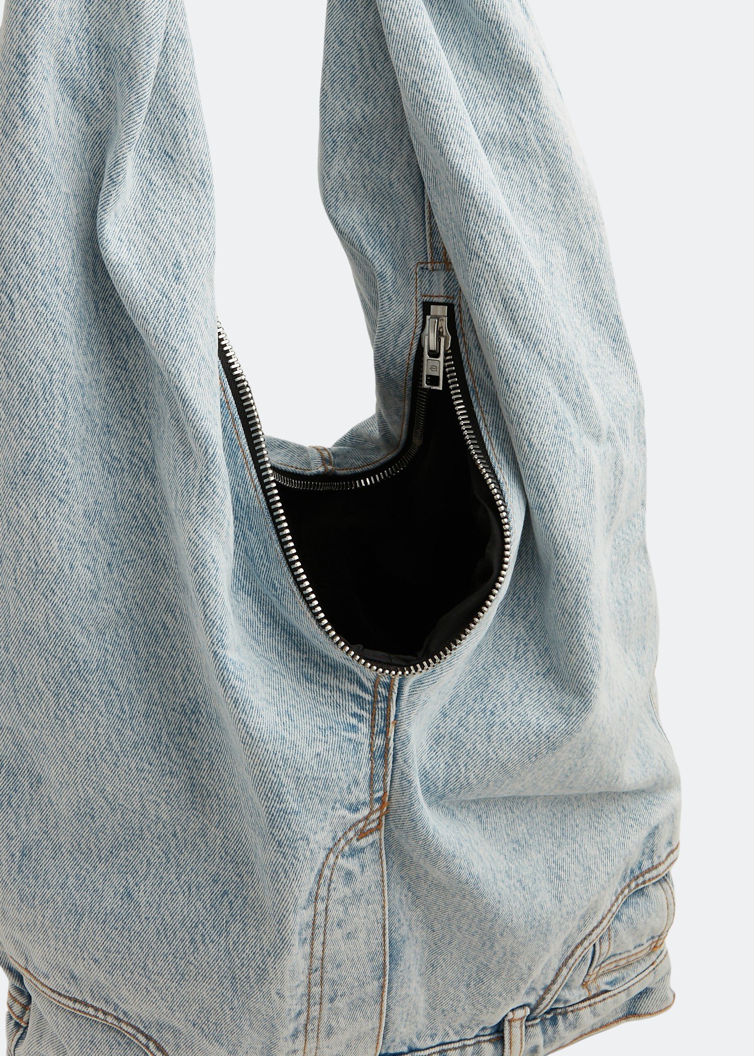 Alexander Wang Denim Mini Hobo Shoulder Bag in Blue