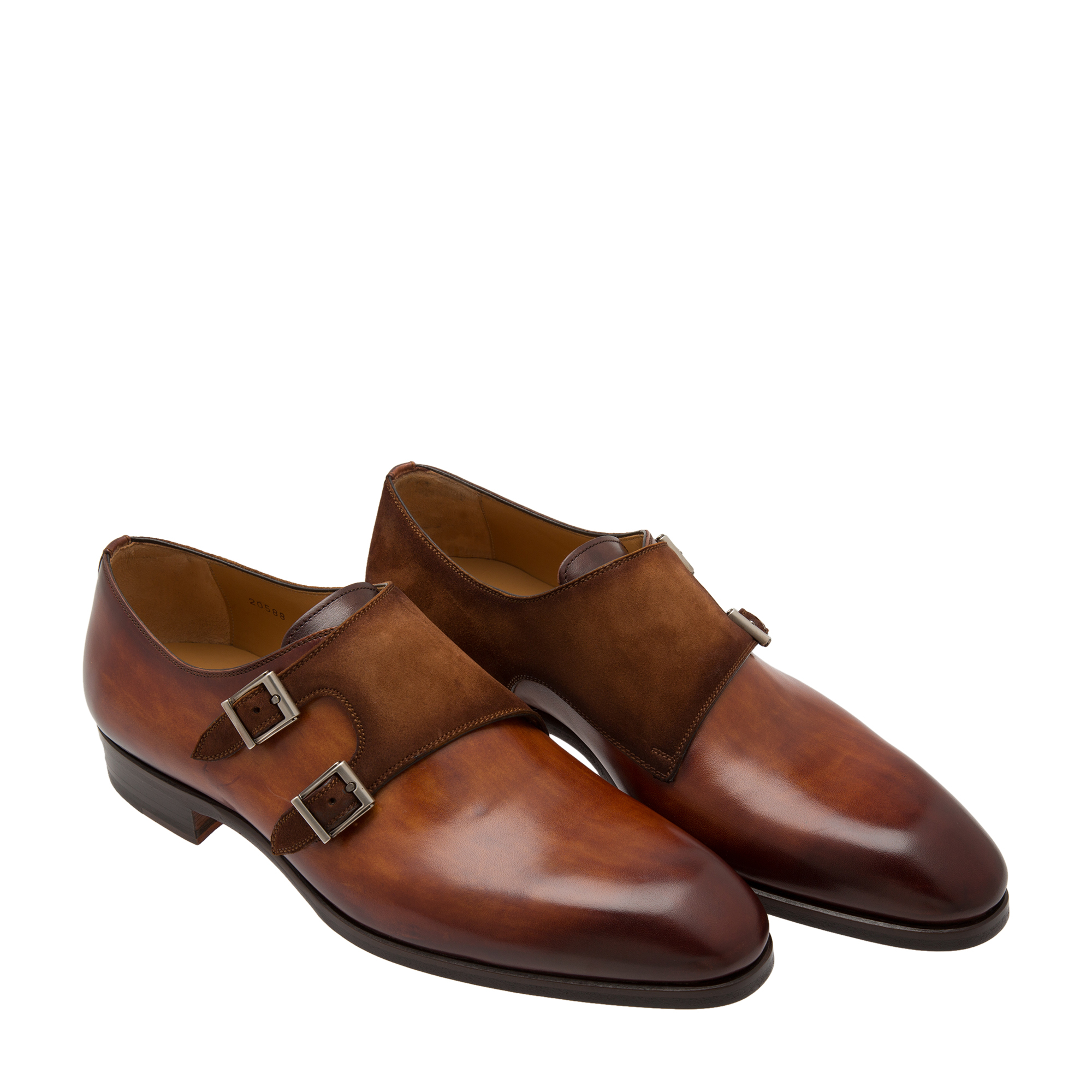 

Double monk strap shoes, Brown