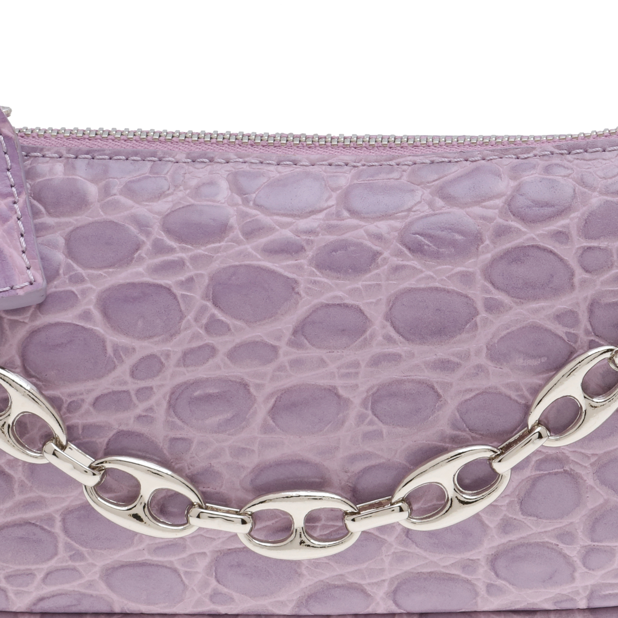 

Mini Rachel croc-effect leather bag, Purple