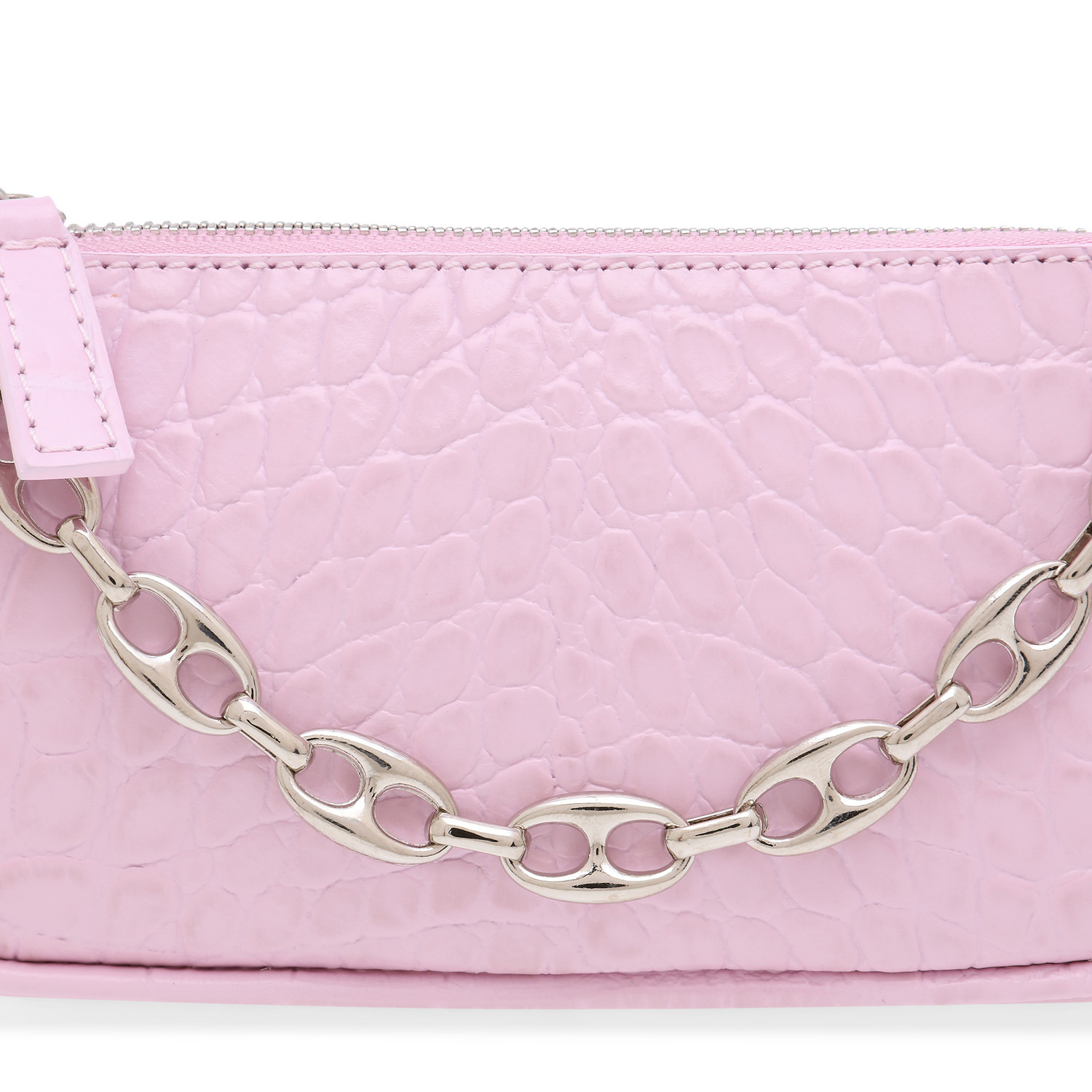 

Mini Rachel croc-effect leather bag, Pink