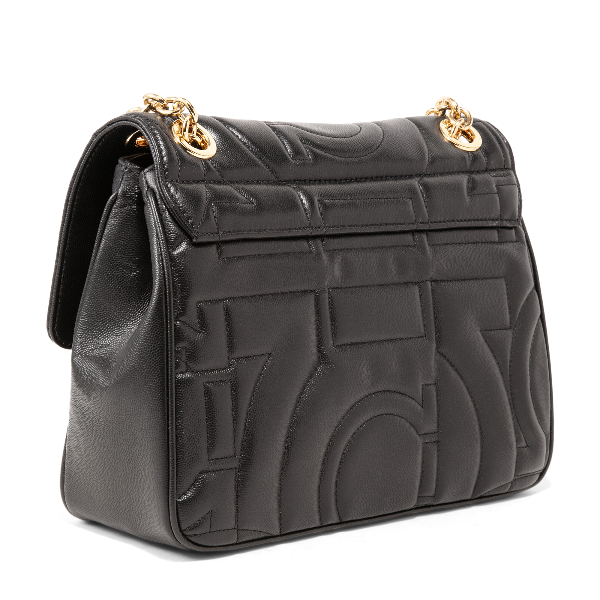 

Quilted Gancini shoulder bag, Black