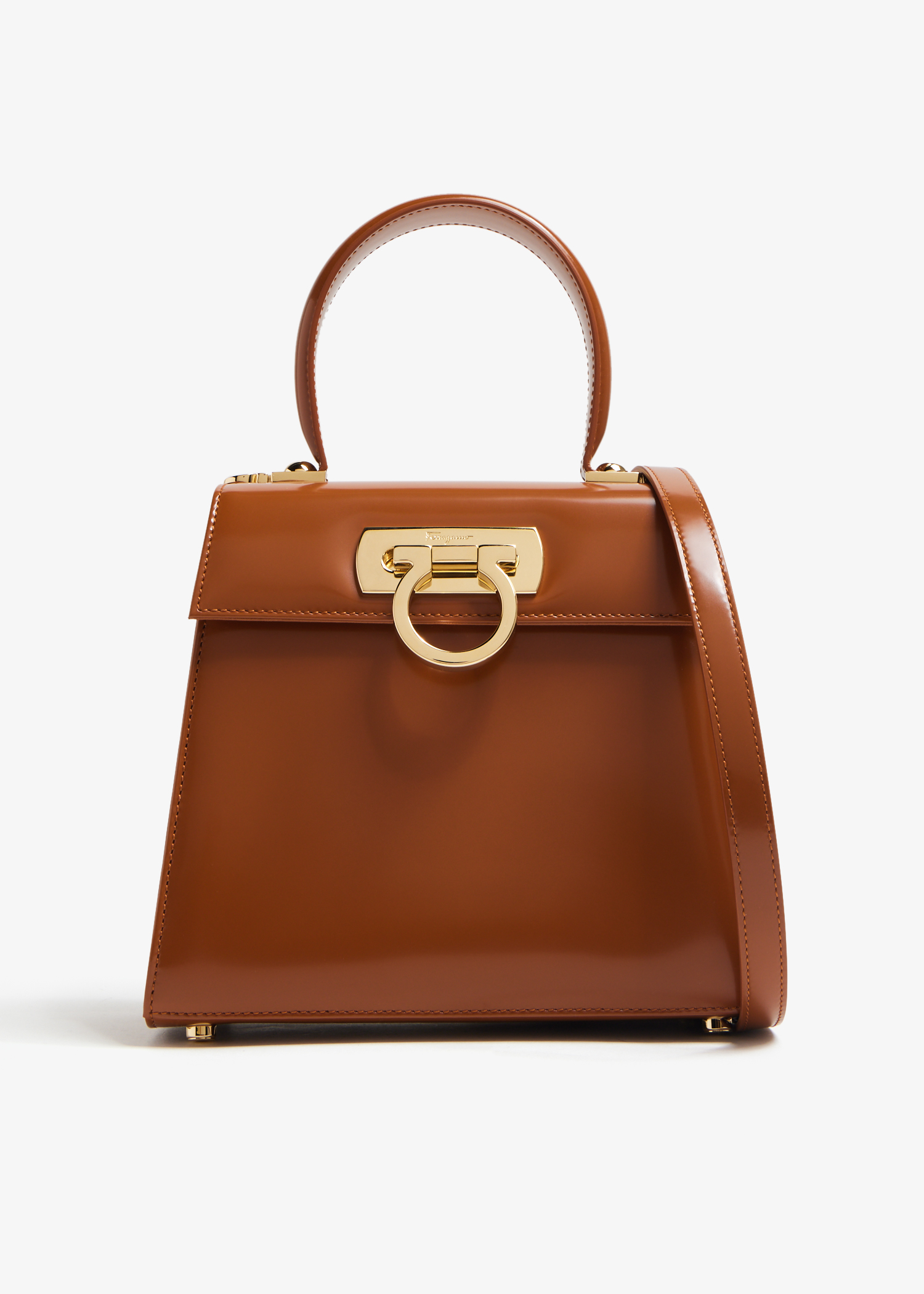 

Iconic small top-handle bag, Brown