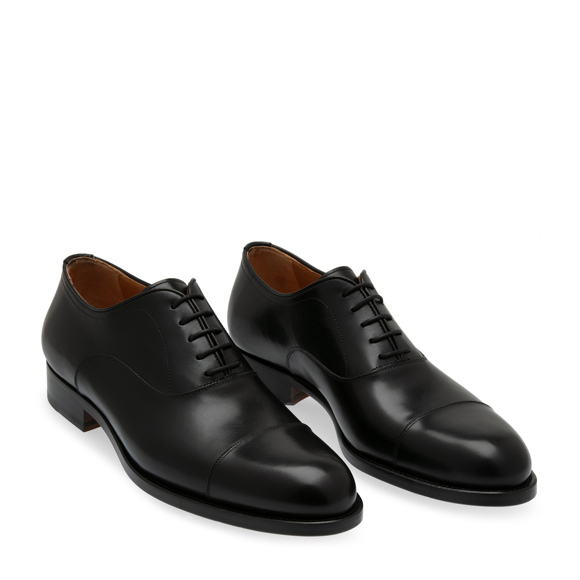 

Leather oxford lace-up shoes, Black