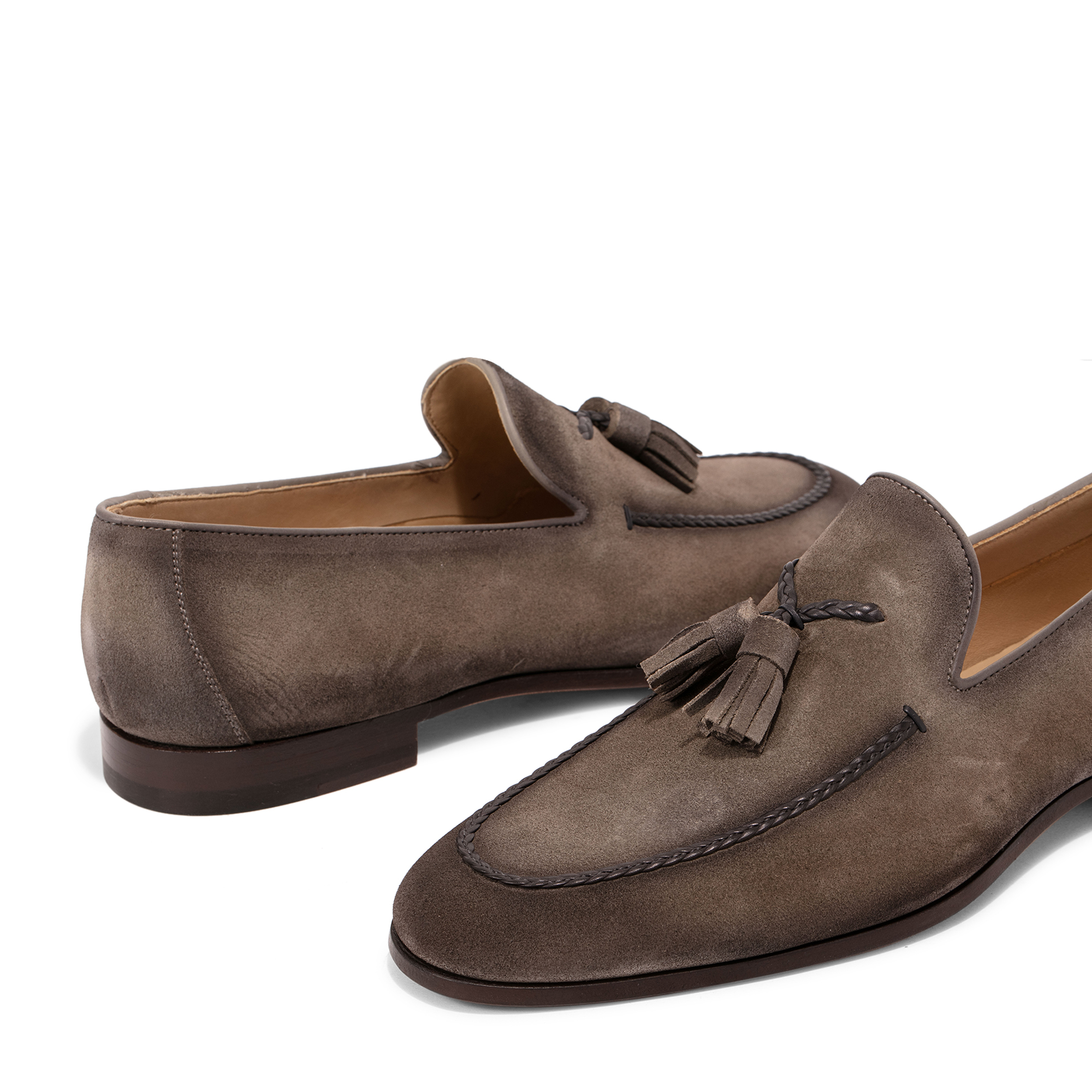 

Suede tassel loafers, Brown