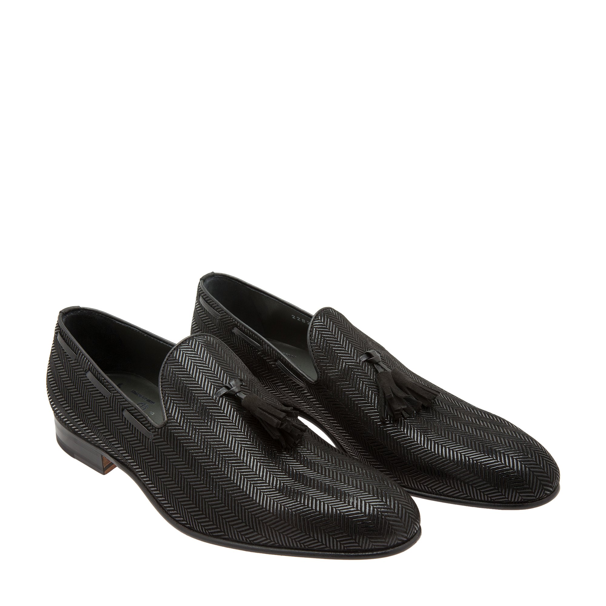 

Suede tassel loafers, Black