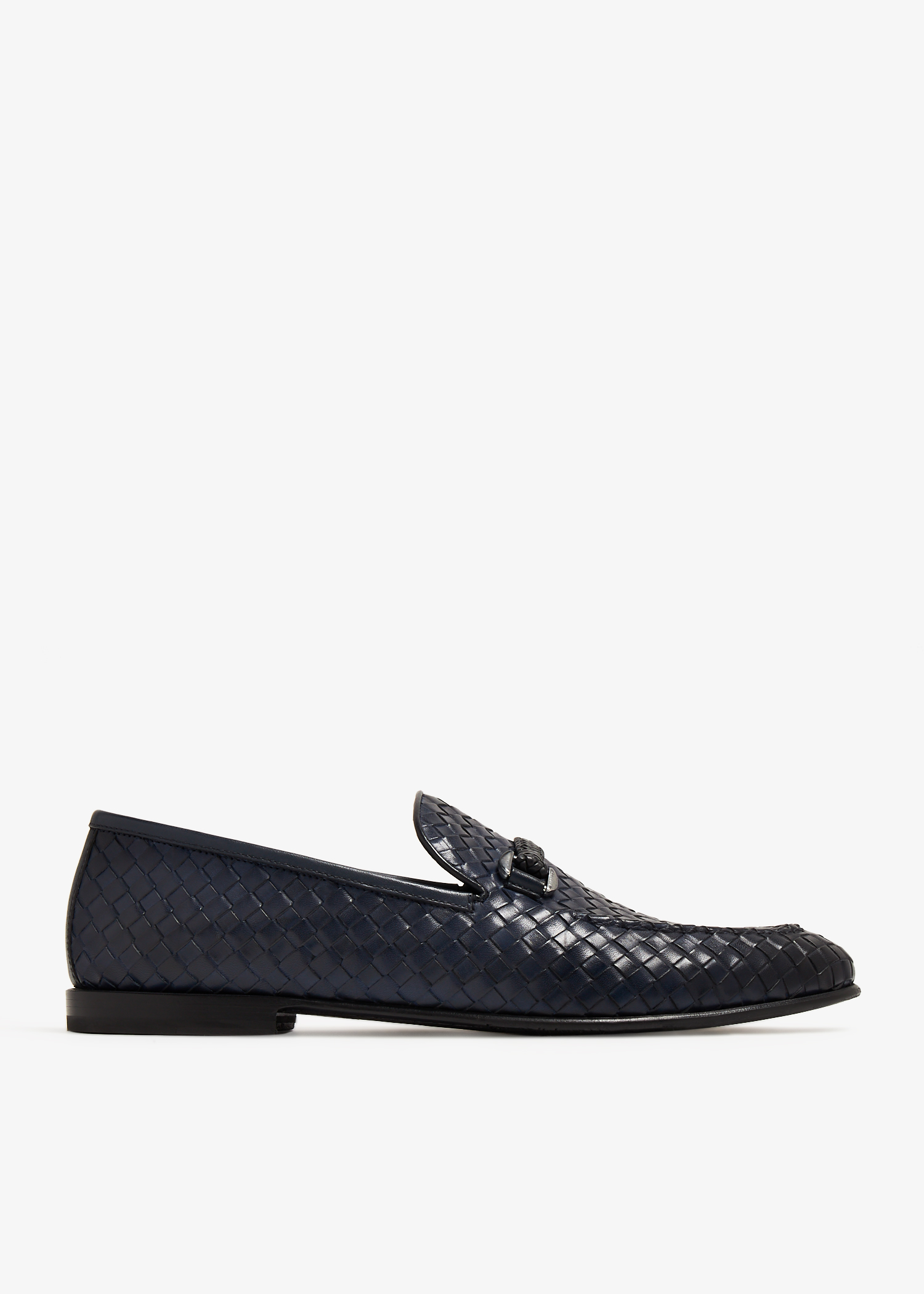 

Leather woven loafers, Blue