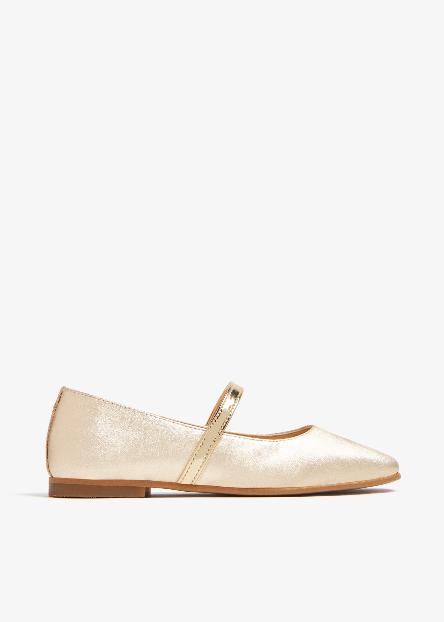 

Leather essential ballerinas, Gold