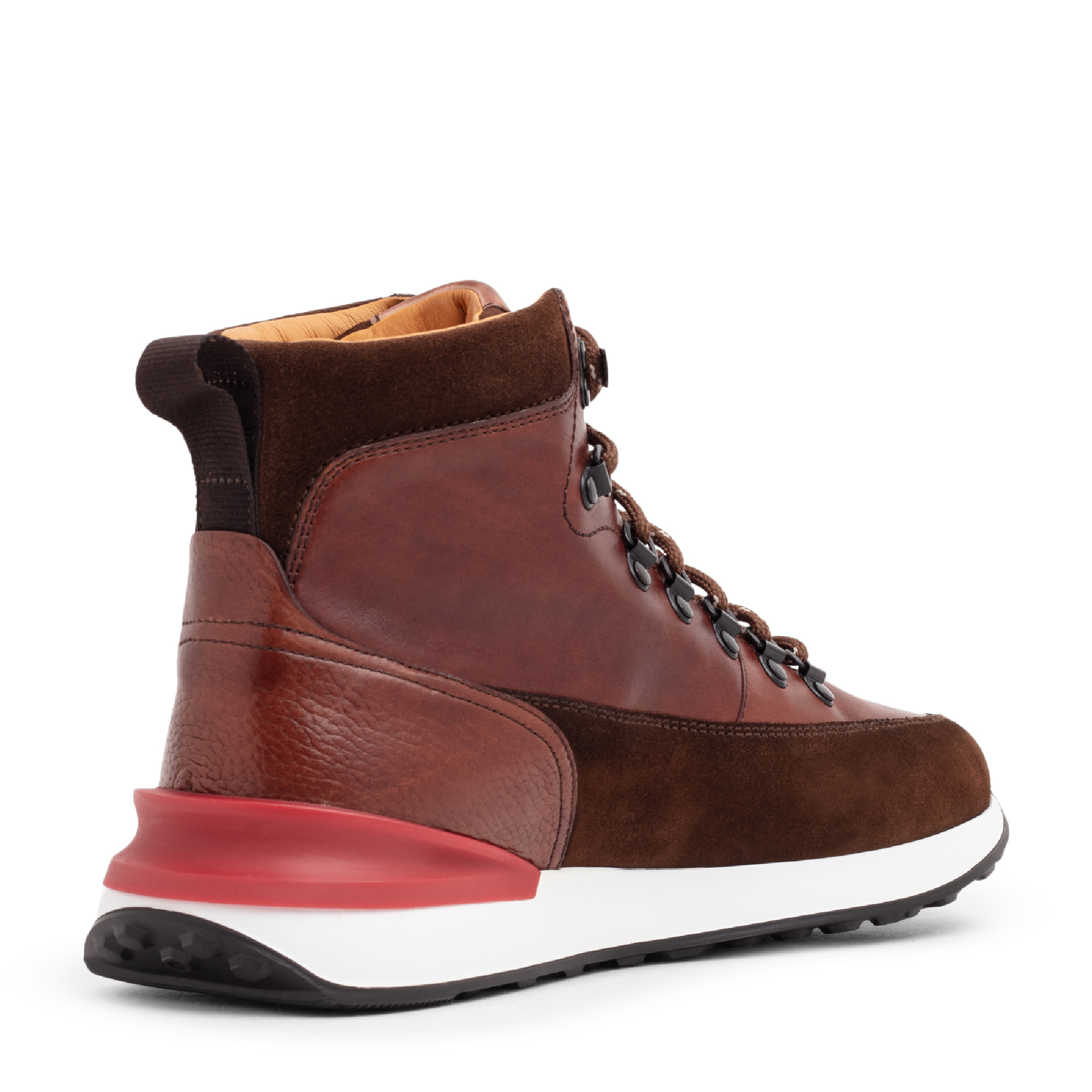 

Leather high-top sneakers, Burgundy