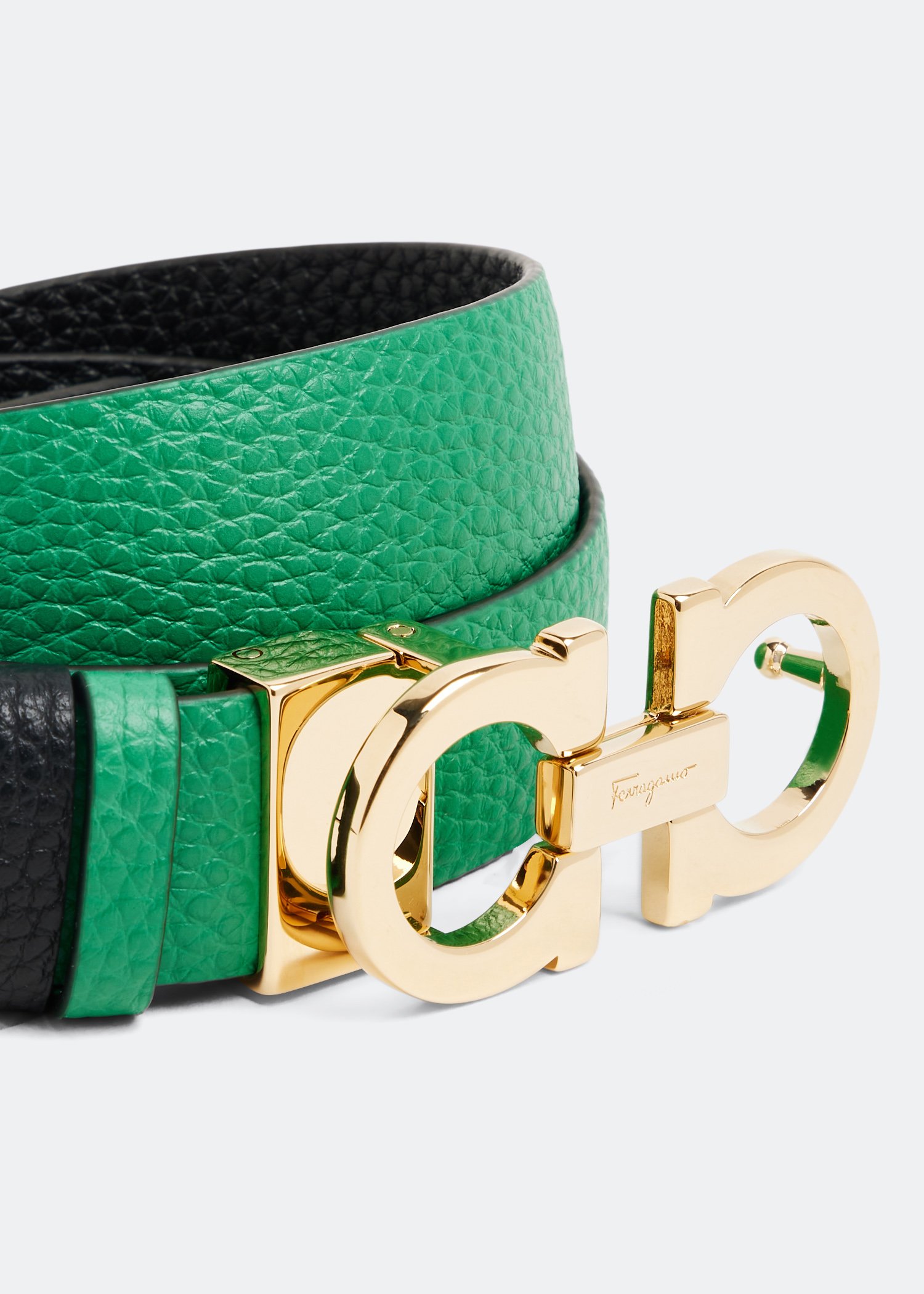 Green ferragamo outlet belt