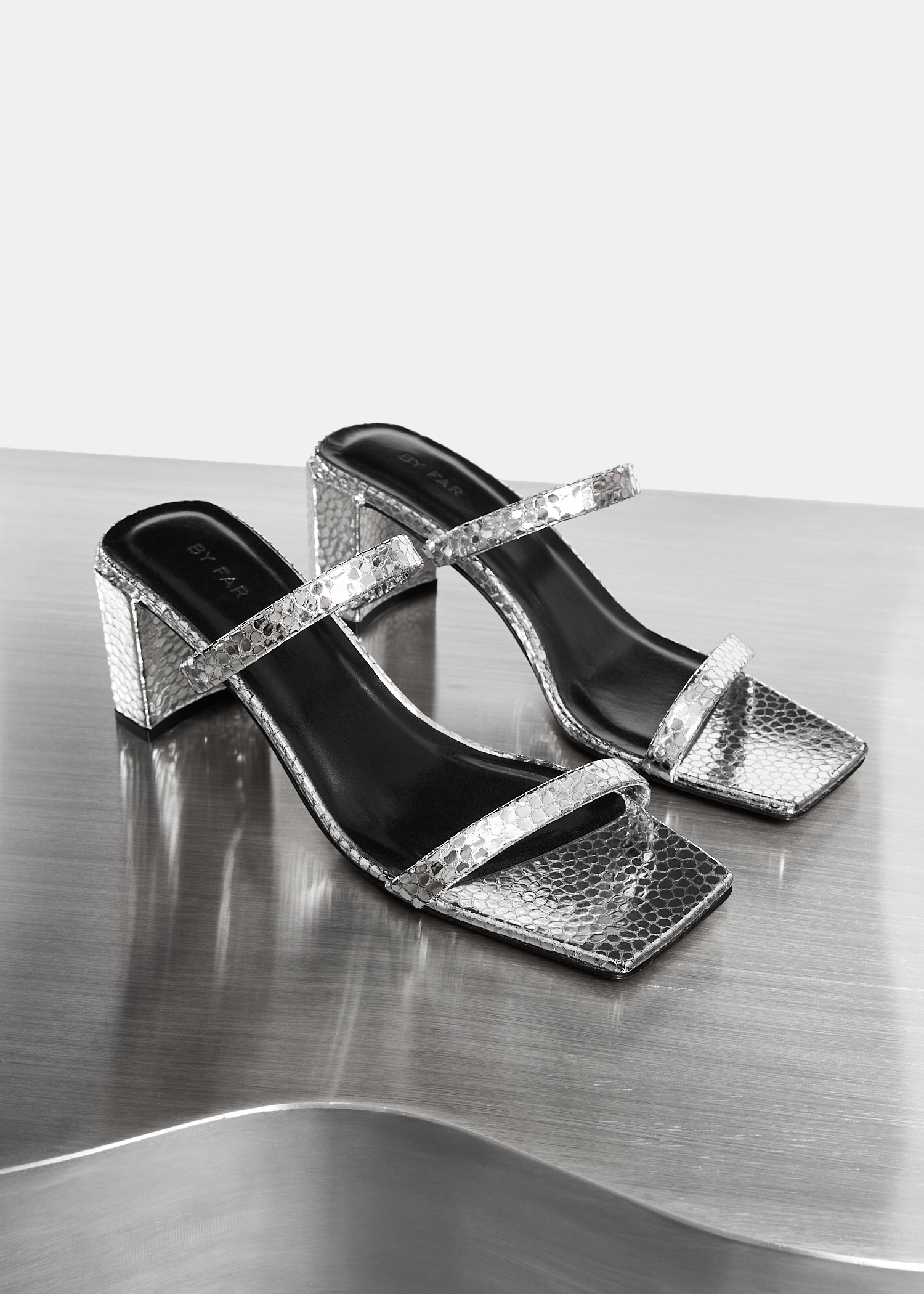 BY FAR x Level Shoes Tanya sandals for Women Silver in UAE