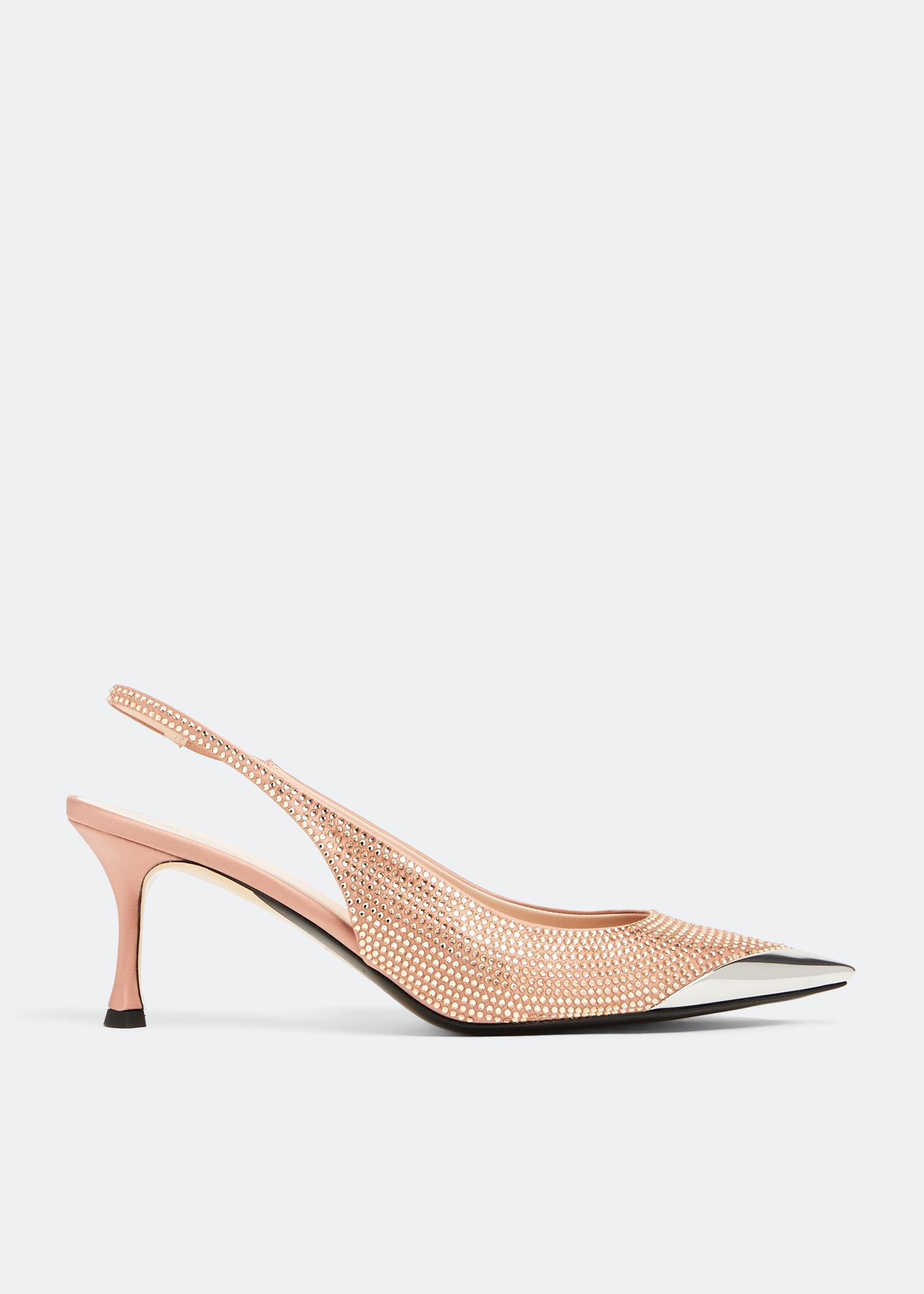 

Crystal-embellished sling-back pumps, Pink